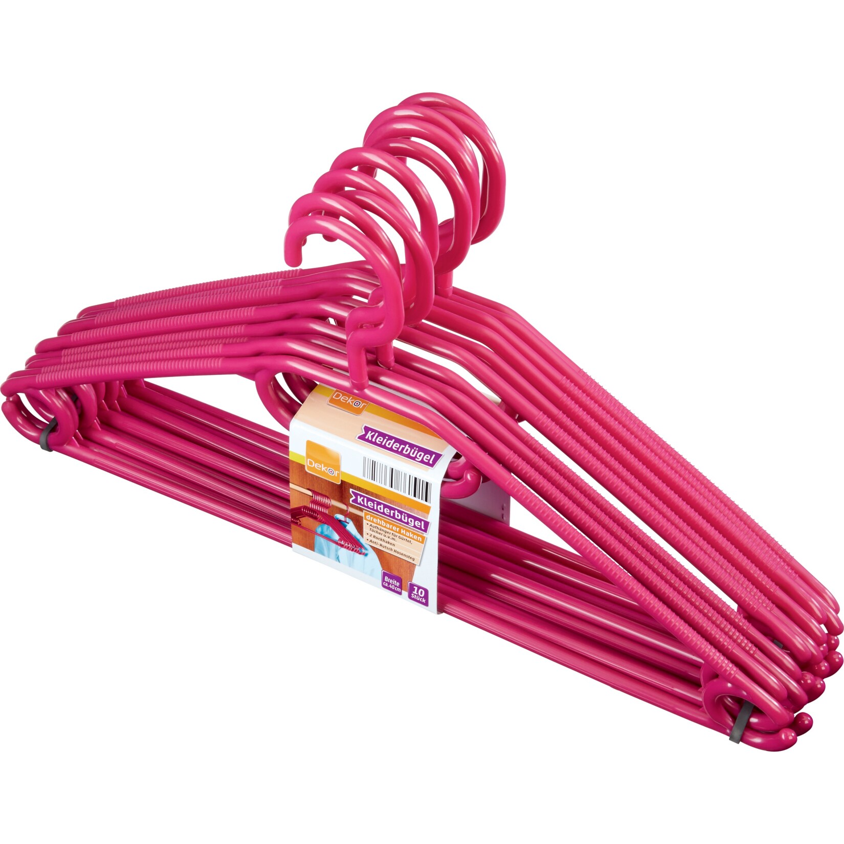 Kleiderb&uuml;gel, 10er Pack in beere - Bild 1