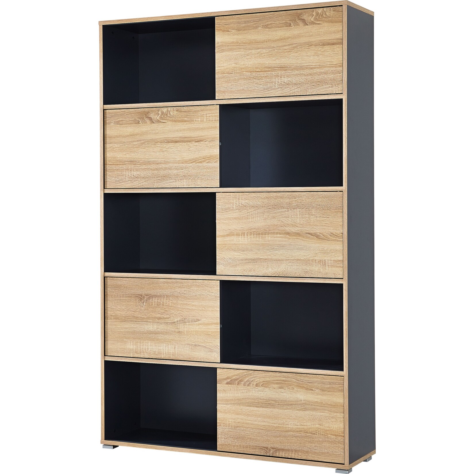 Germania Schiebet&uuml;rregal Slide in Anthrazit / Sonoma Eiche Nachbildung gro&szlig; - Bild 1
