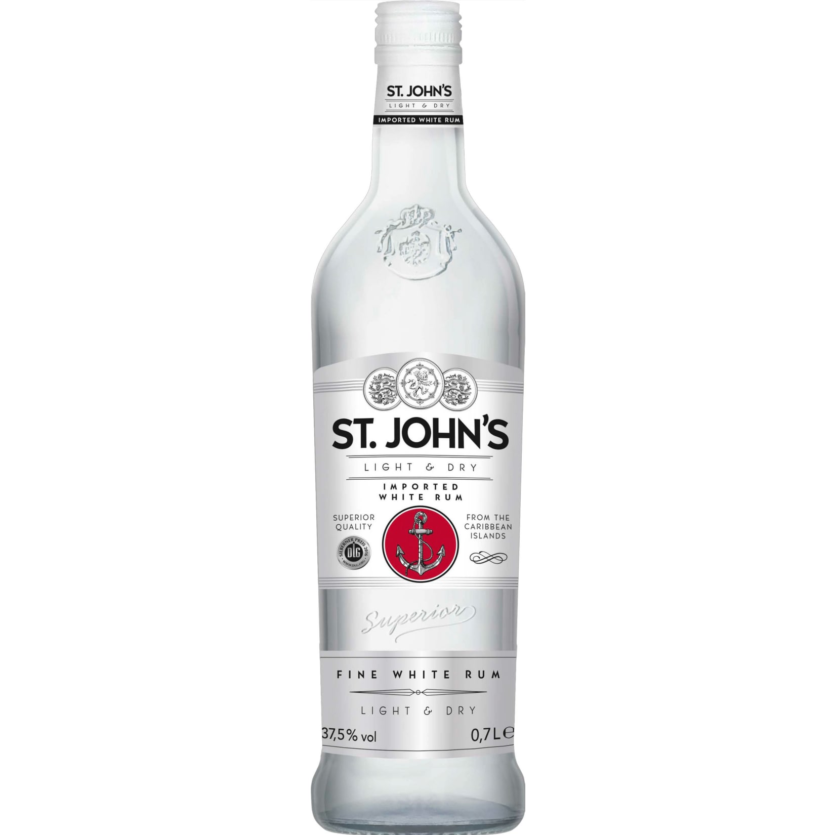 St. John's Wei&szlig;er Rum 37,5 % vol 0,7 Liter - Bild 1