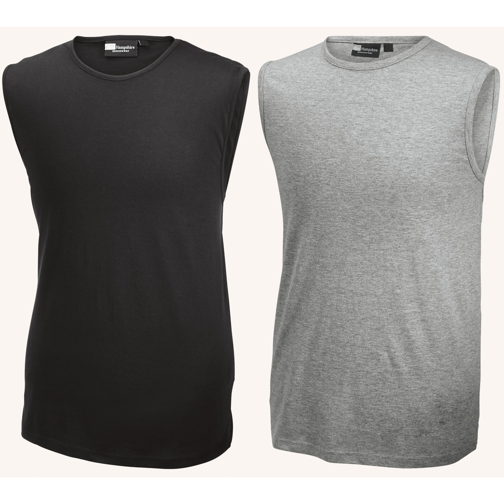 Herren Achselshirts, 2er Pack - schwarz/grau mele, Gr&ouml;&szlig;e M - Bild 1