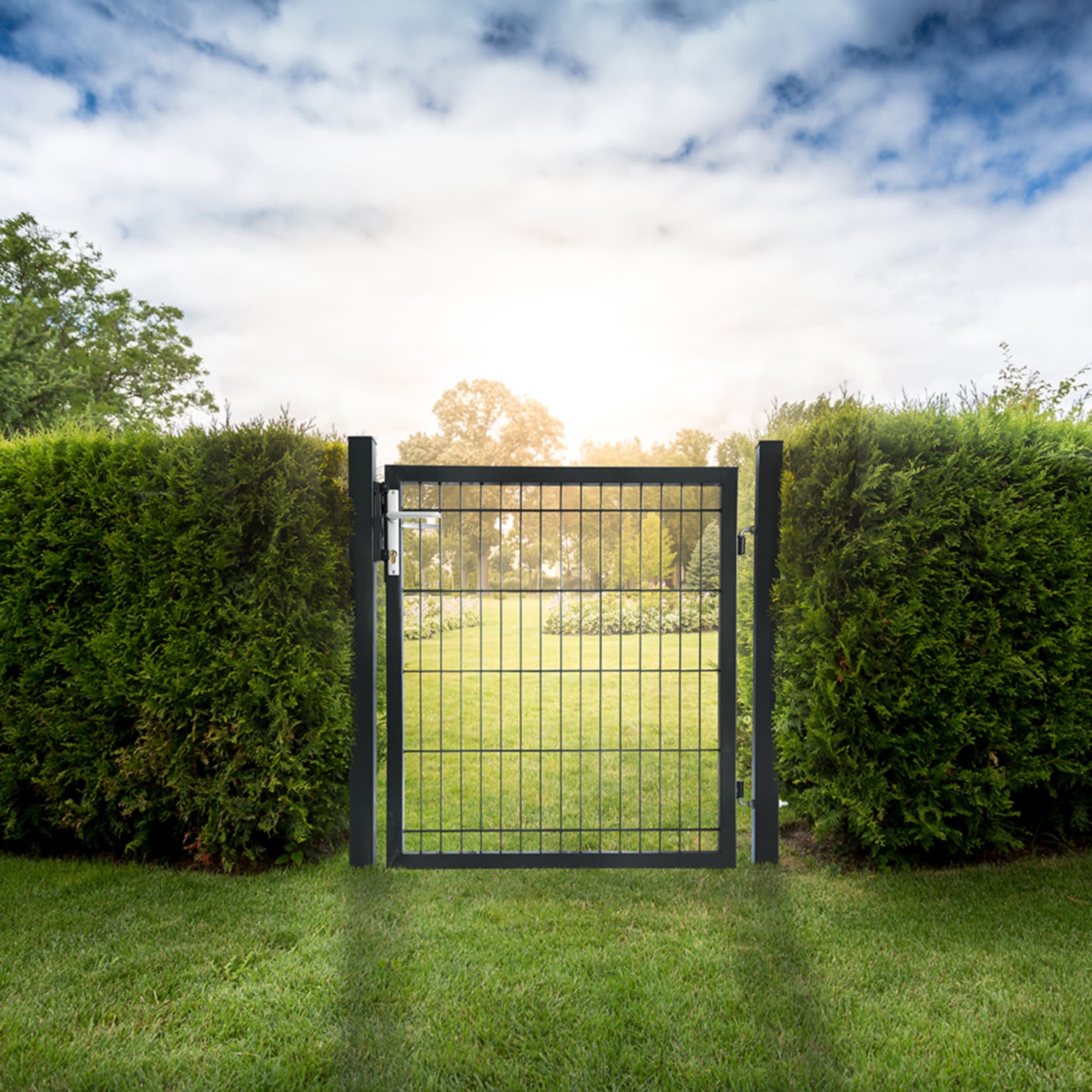 HOME DELUXE Doppelstabmatten Gartentor PORTARIUS anthrazit 2m - Bild 1