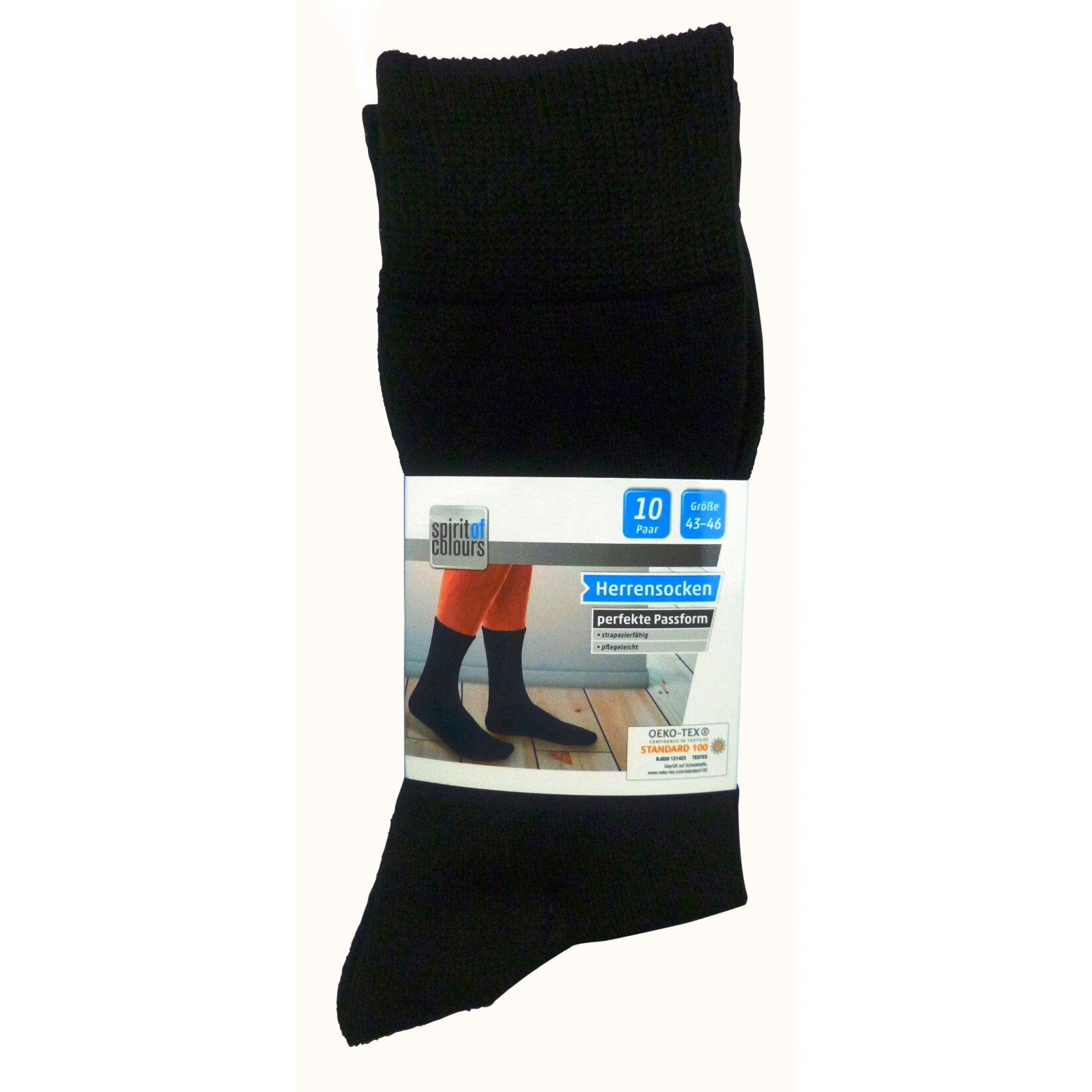 Spirit of Colours Herren Socken, 10er Pack 39/42 schwarz - Bild 1