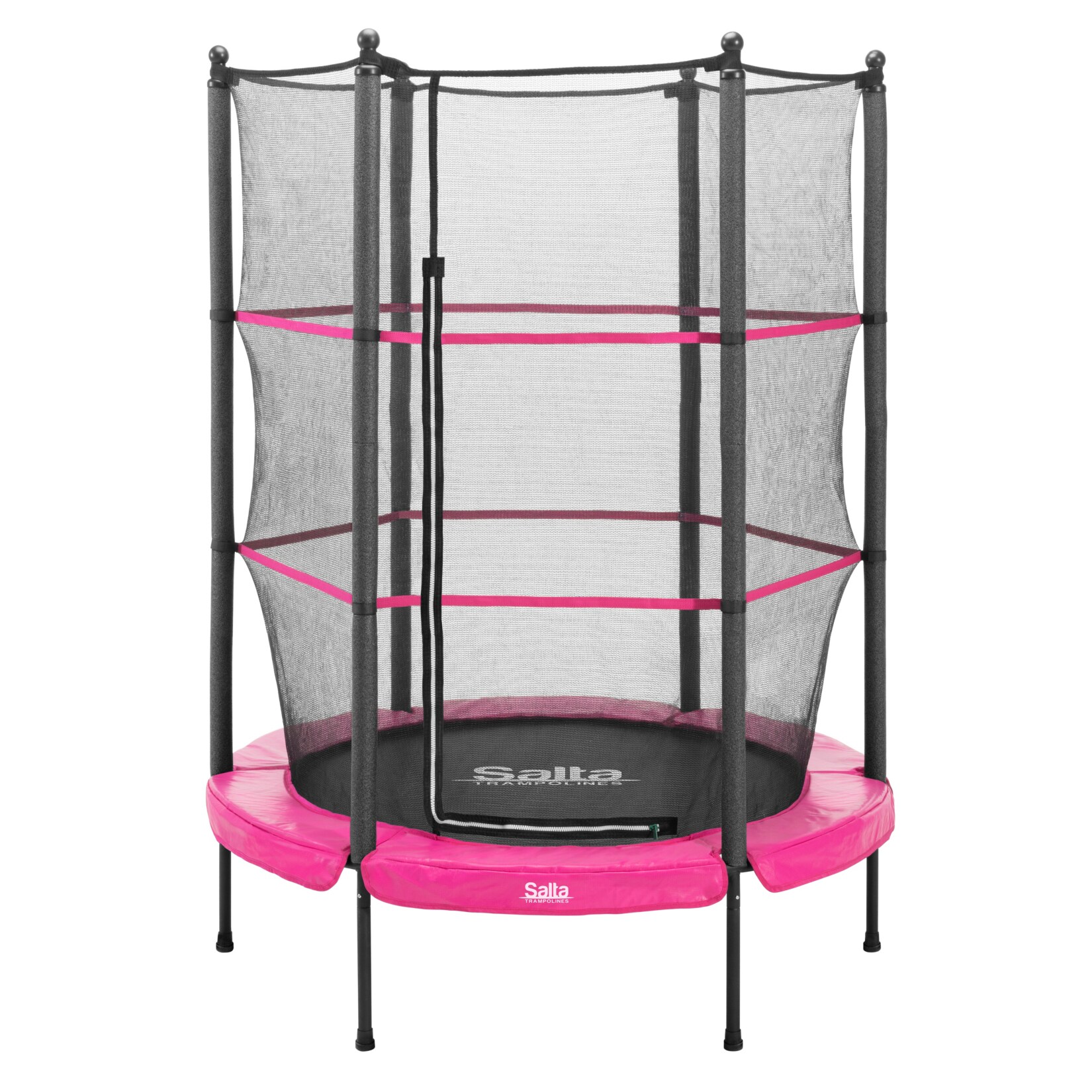 Salta Junior Trampoline f&uuml;r In- und Outdoor - rund - &Oslash;140cm - Schutzrand Pink - Bild 1