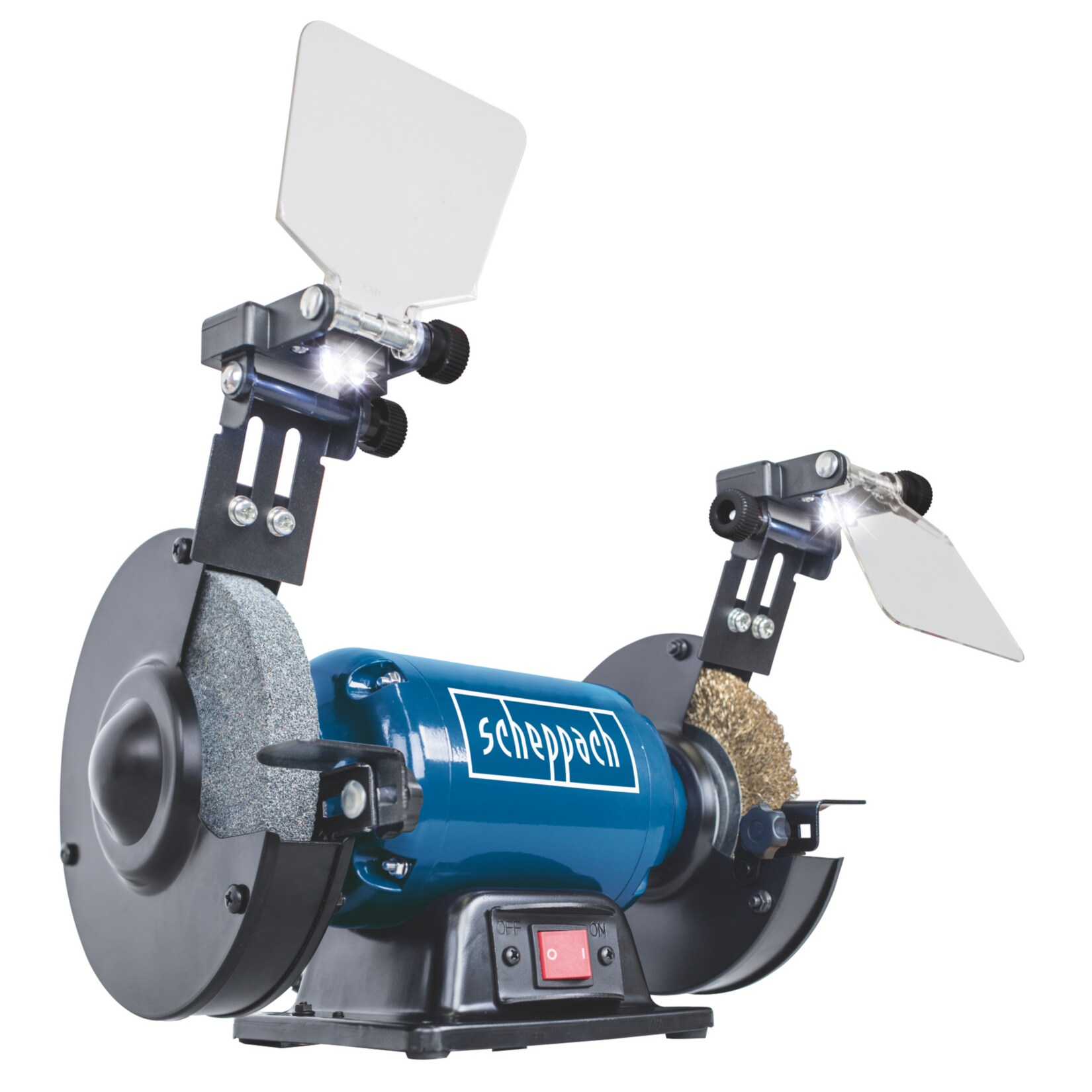 Scheppach Doppelschleifer SM150LB  mit Schleifscheibe und Bürste | 04046664064596