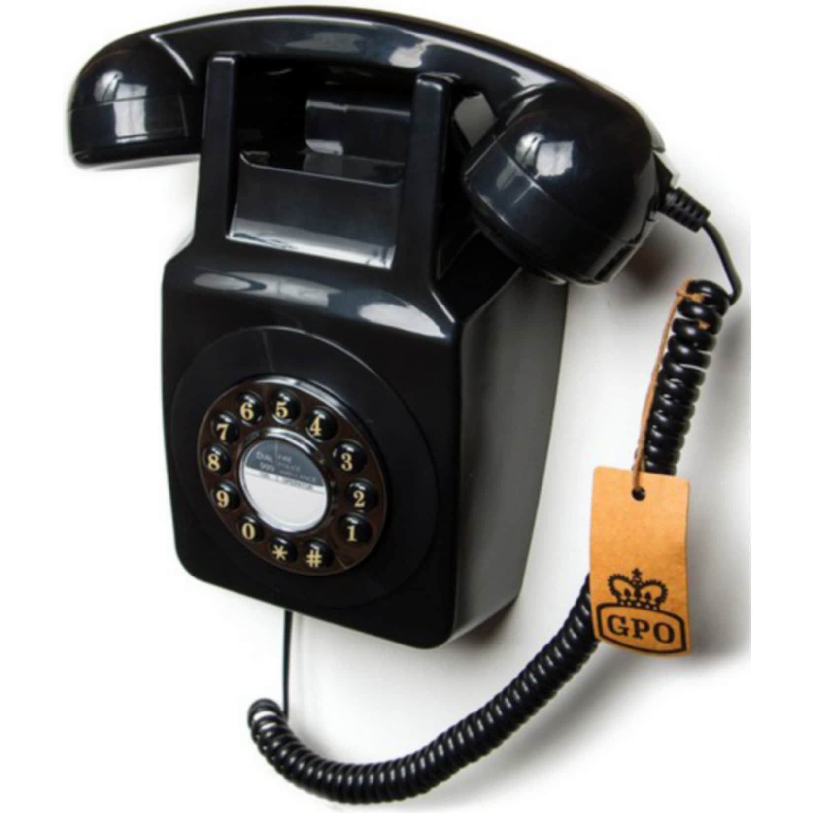 GPO Wandtelefon im 70er Jahre Design - schwarz - Bild 1