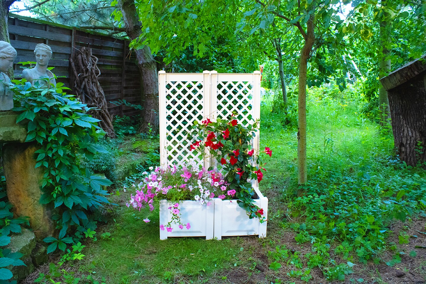 KHW Pflanzkasten mit Spalier 43 cm - 2er-Set, wei&szlig; - Bild 1