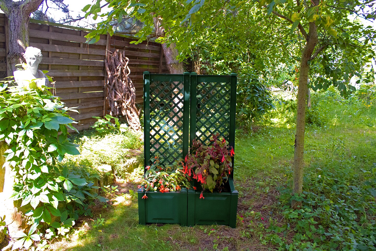 KHW Pflanzkasten mit Spalier 43 cm – 2er-Set, grün | 04013351372234