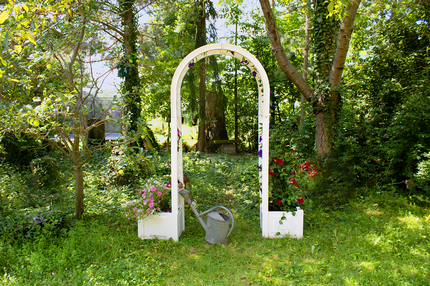 KHW Rosenbogen mit Pflanzkasten, wei&szlig; - Bild 1