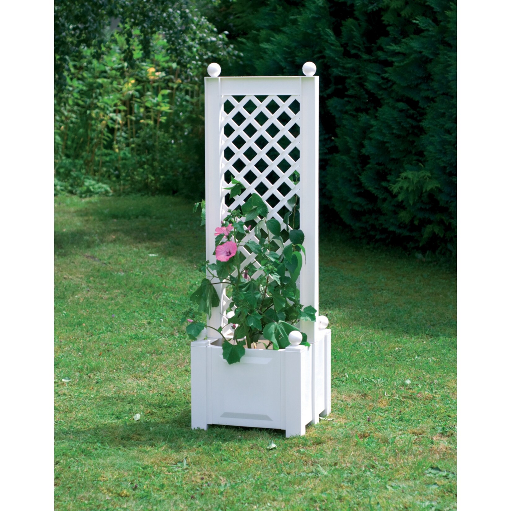 KHW Pflanzkasten mit Zentralspalier 43 cm, wei&szlig; - Bild 1