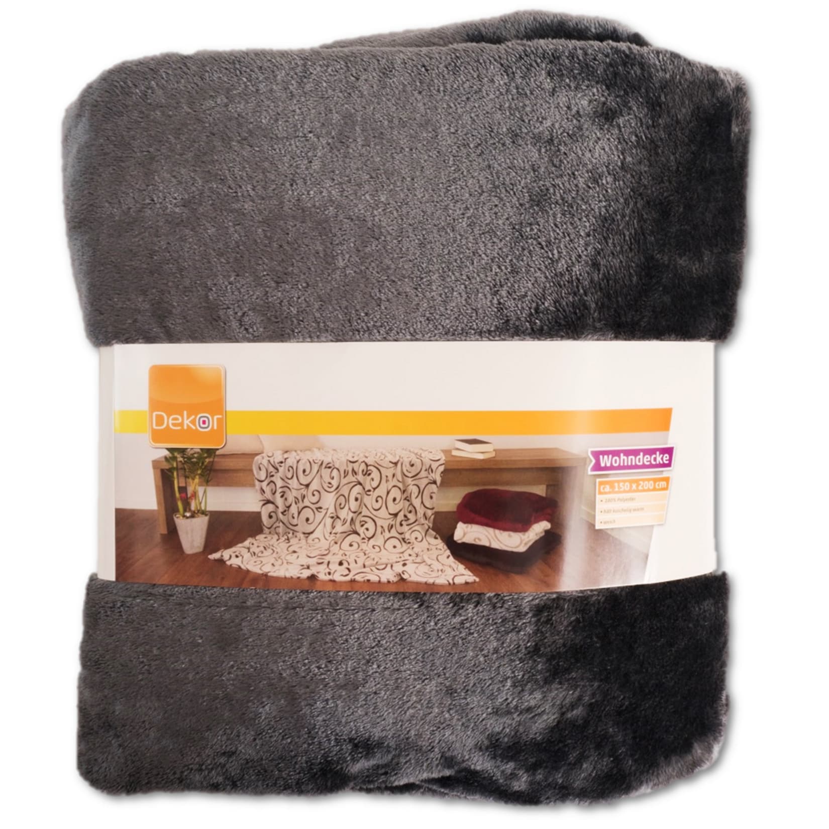 Dekor Kuscheldecke, grau - Bild 1