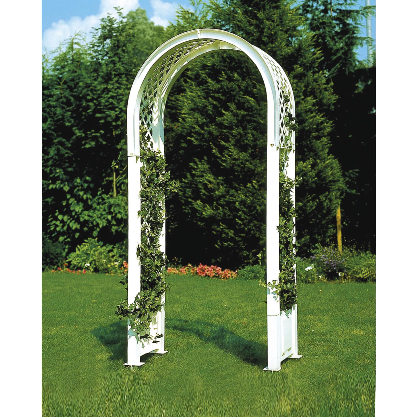 KHW Rosenbogen mit Erdspie&szlig;, wei&szlig; - Bild 1
