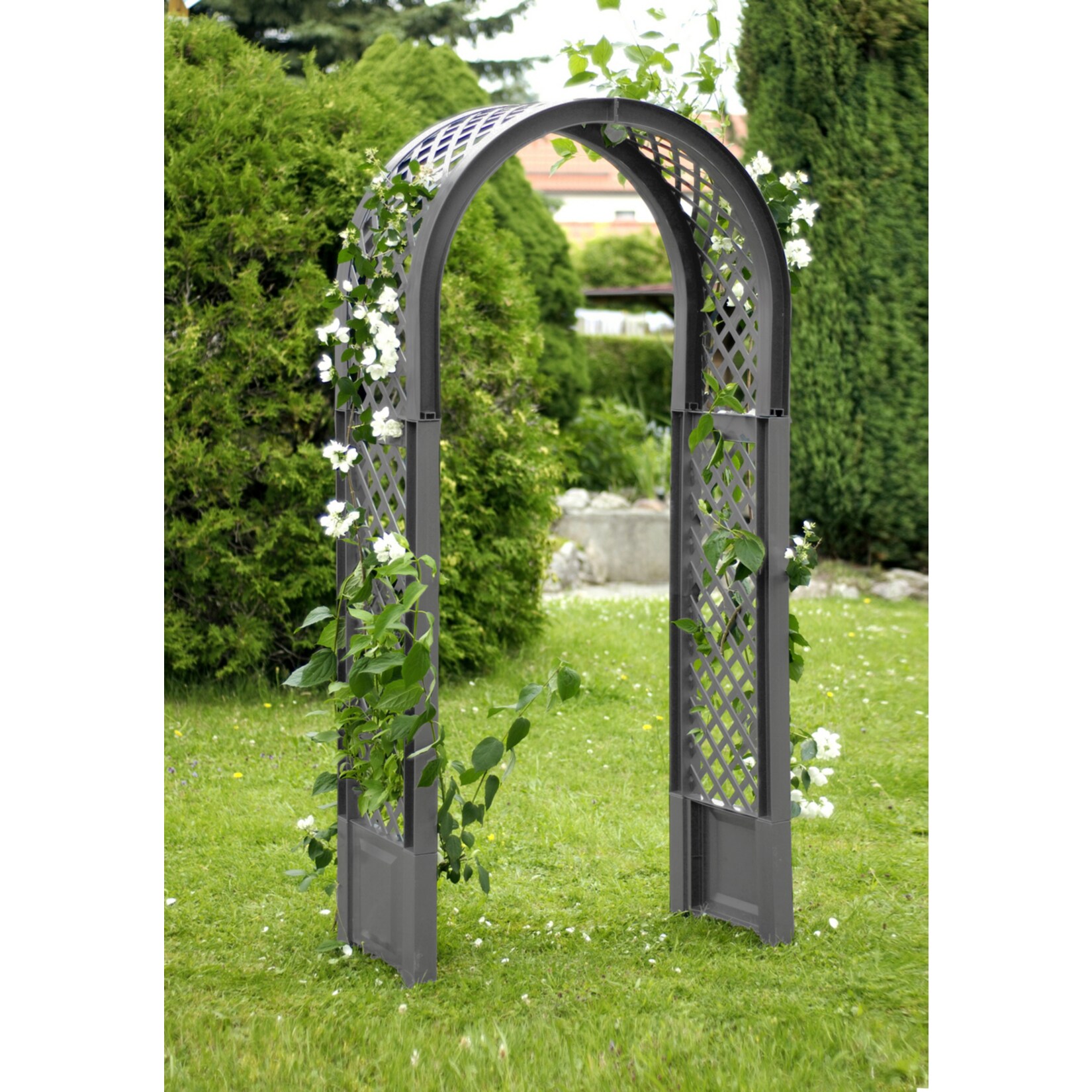 KHW Rosenbogen mit Erdspie&szlig;, grau - Bild 1