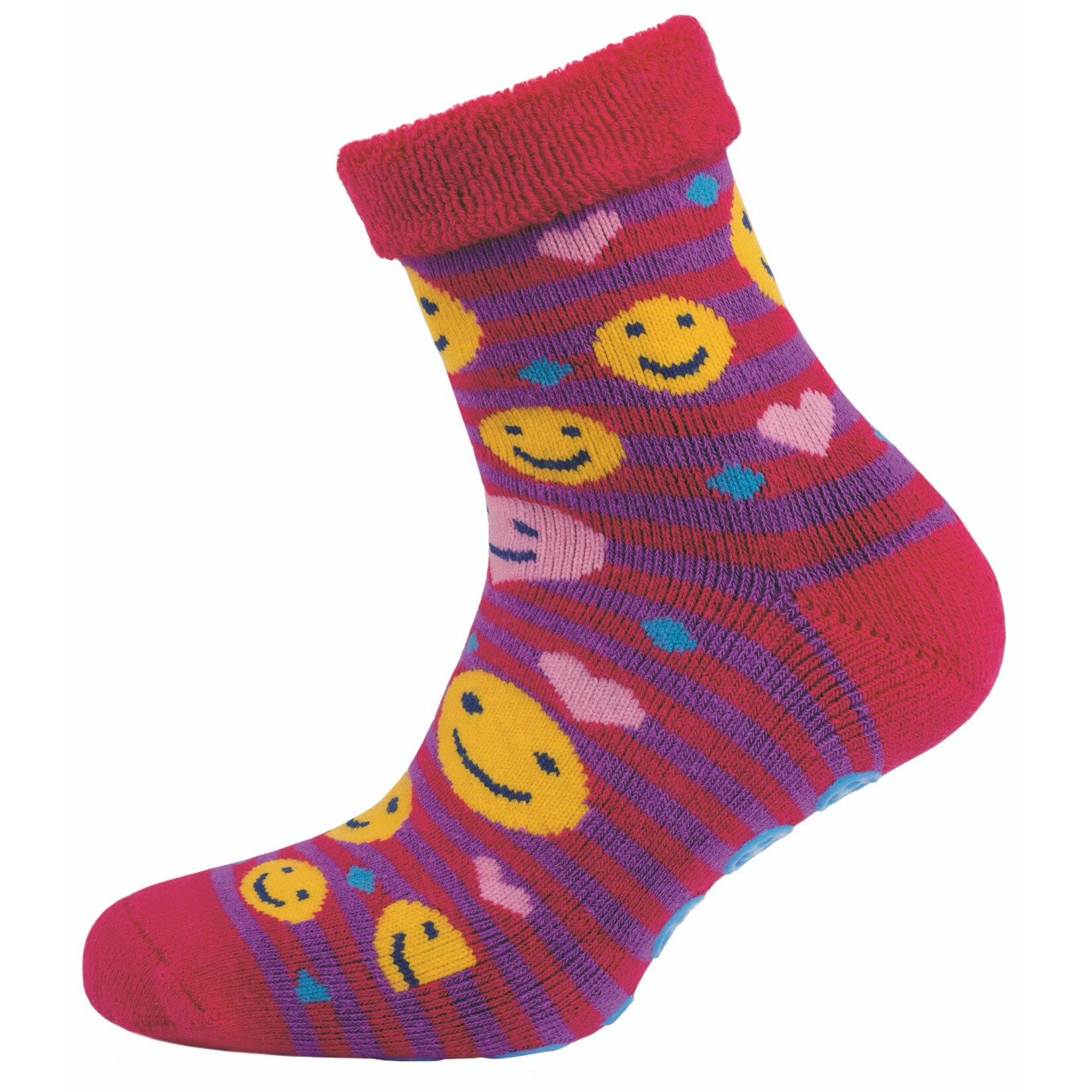 Kinder Stopper Socke lachgesichter rot Gr. 27-30 - Bild 1