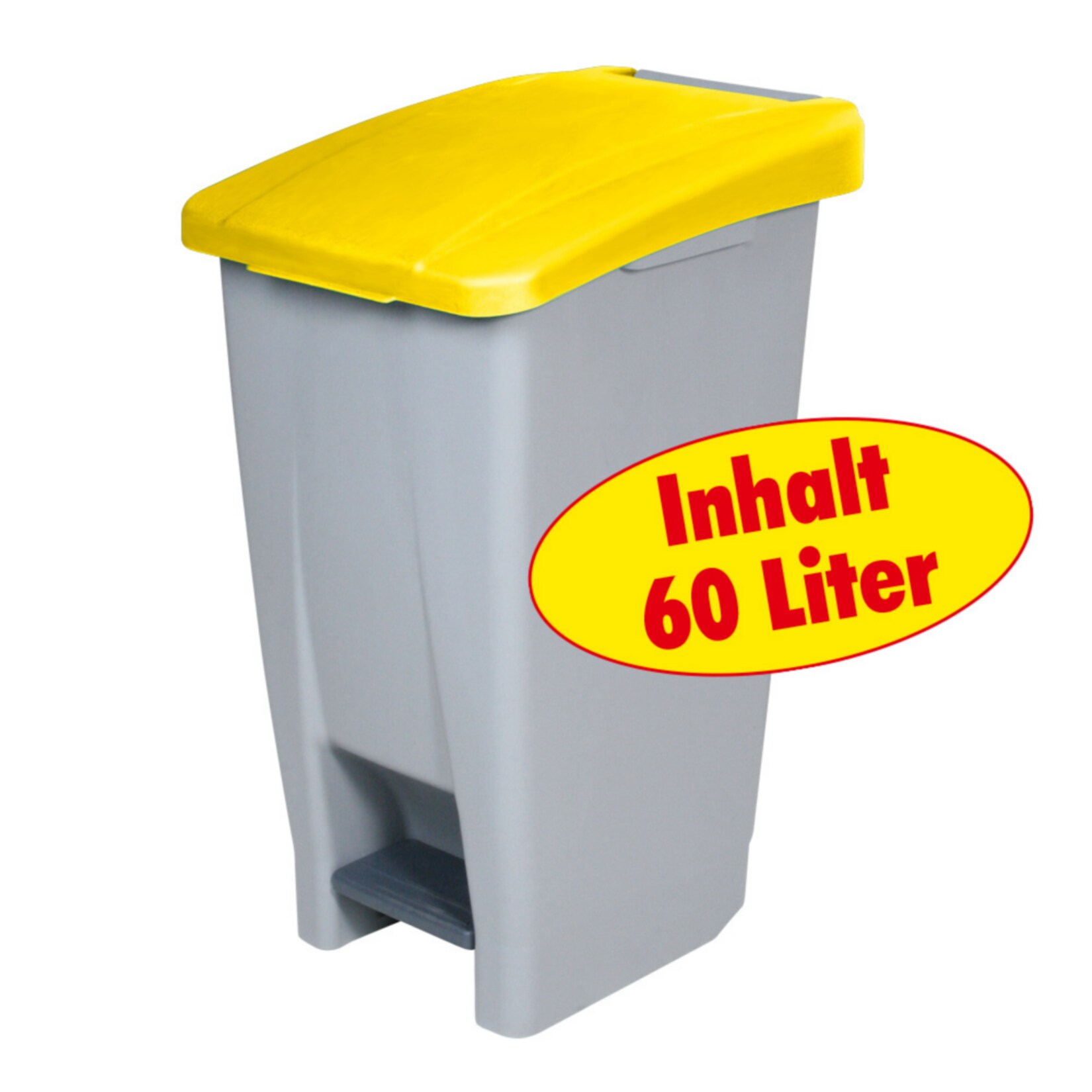 BRB Tret-Abfalleimer 60 Liter, gelb