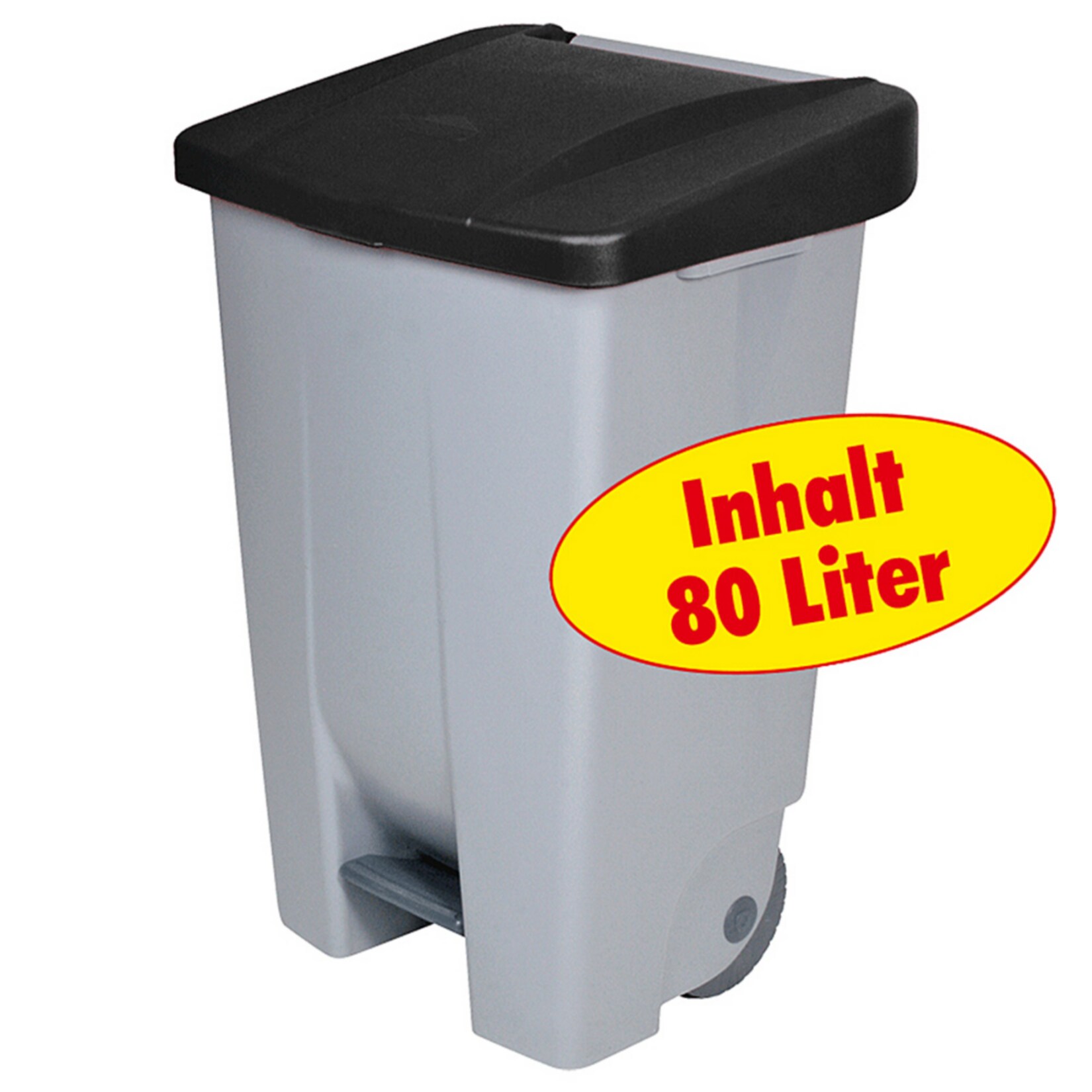 BRB Tret-Abfalleimer 80 Liter, schwarz | 08711112027022