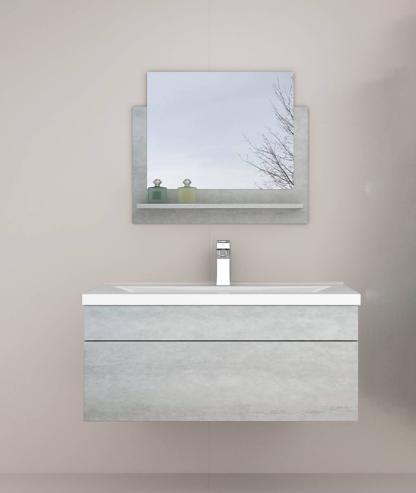 HOME DELUXE Badmöbel WANGEROOGE BIG – M Grau | 04058166164216