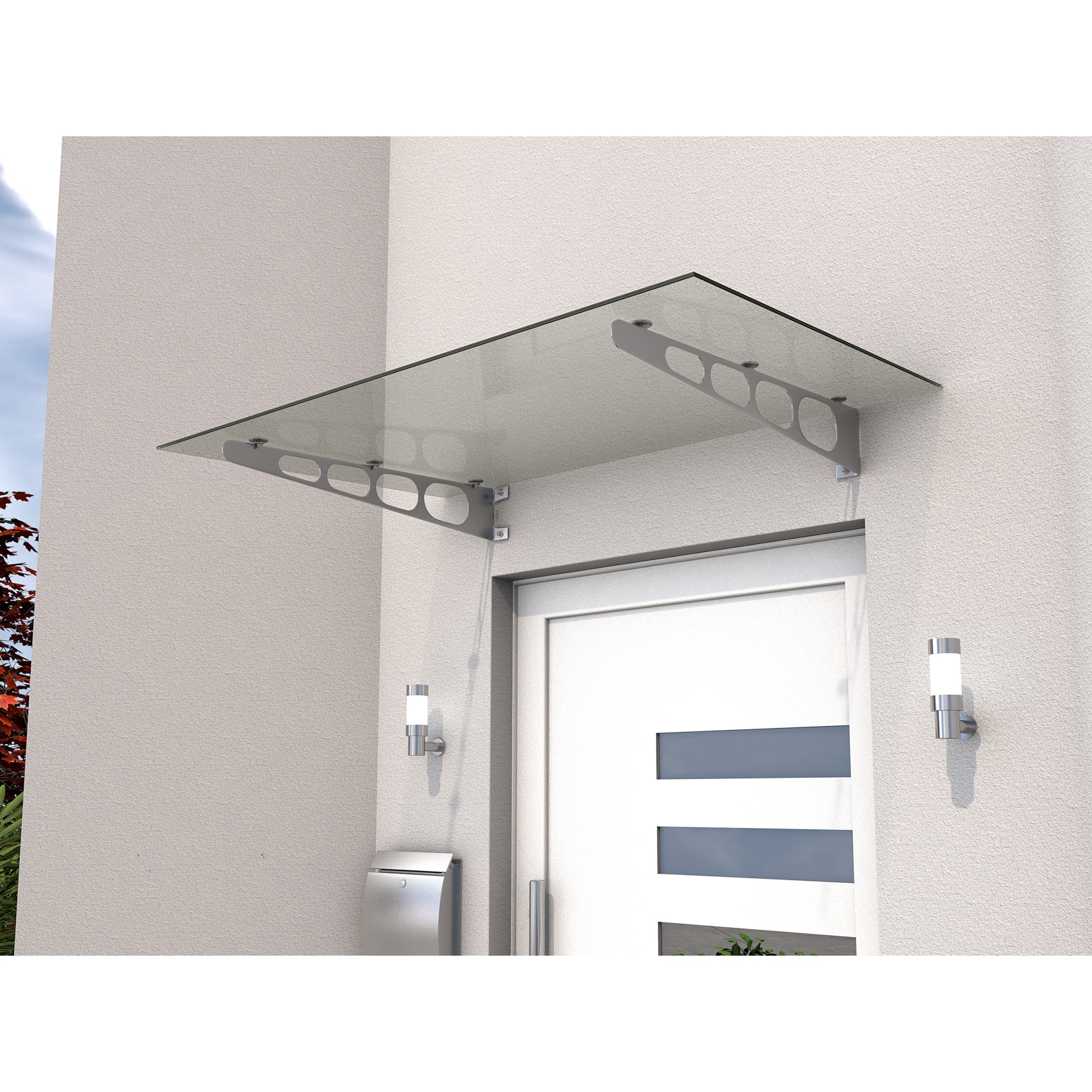 Gutta HD/LT 140 Edelstahl-Vordach mit 8 mm Verbund-Sicherheitsglas - Bild 1