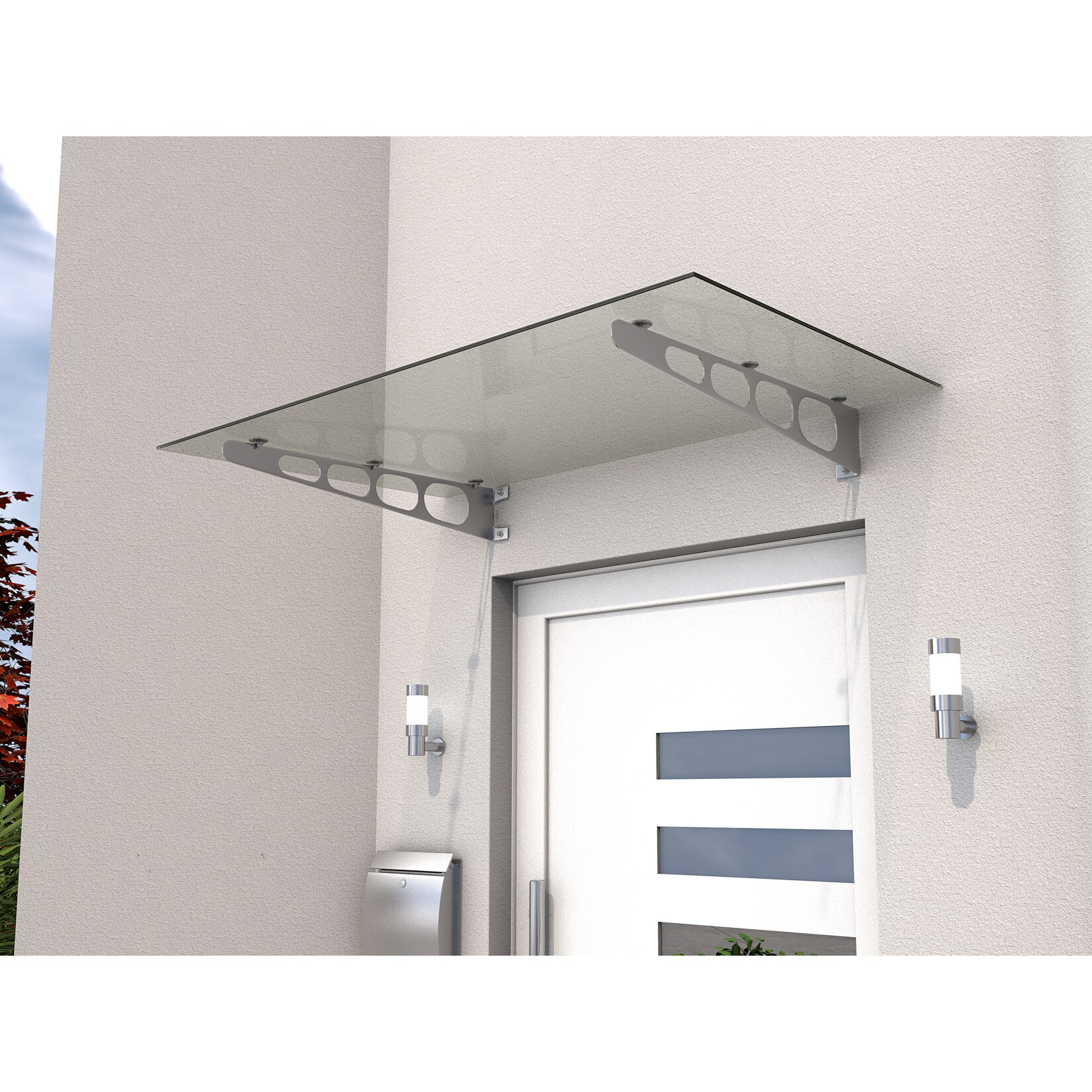 Gutta HD/LT 140 Edelstahl-Vordach mit 8 mm Verbund-Sicherheitsglas | 04003412118260