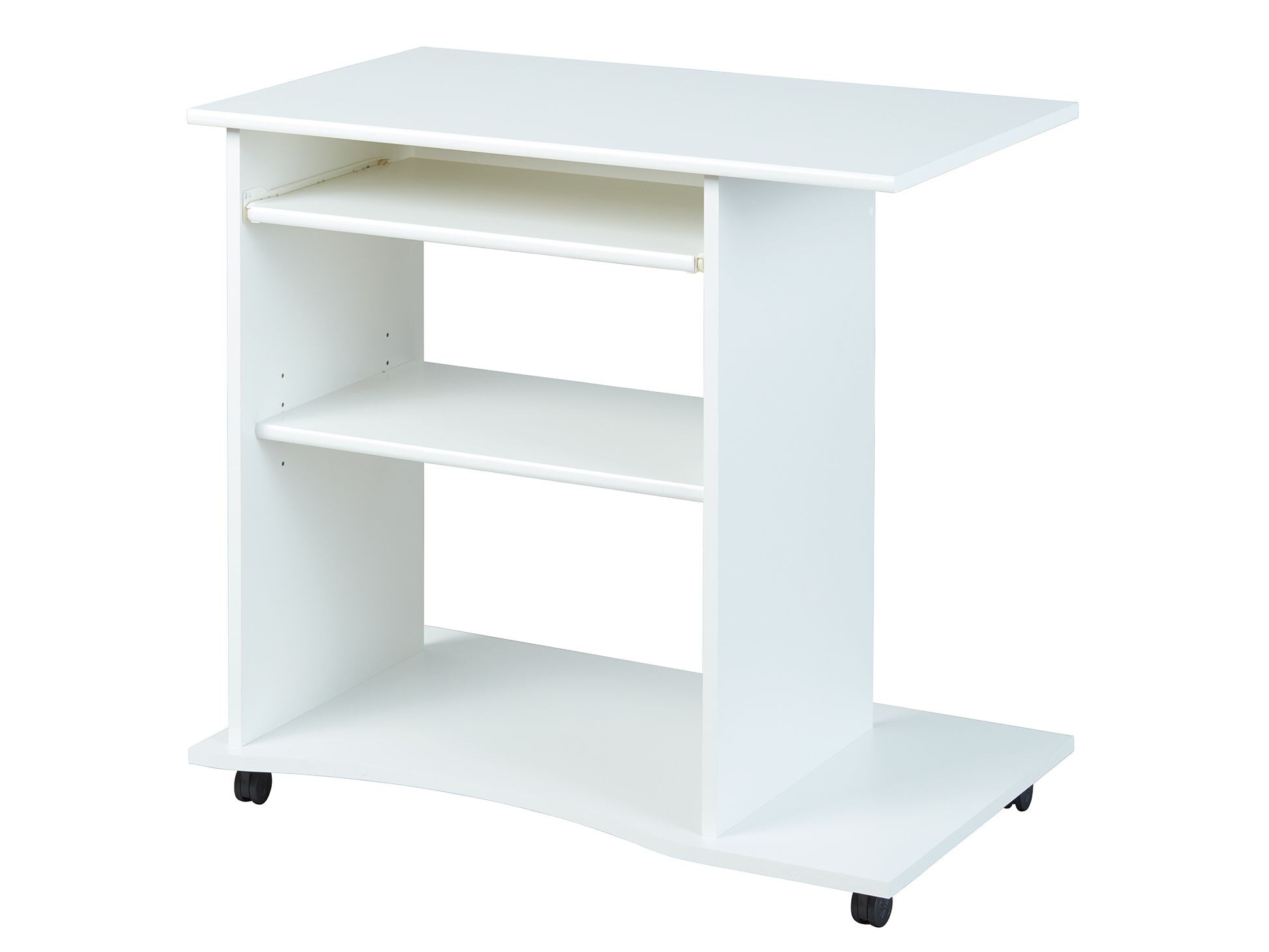 Inter Link Schreibtisch Pepe auf Rollen mit Tastaturauszug - Weiss - Bild 1