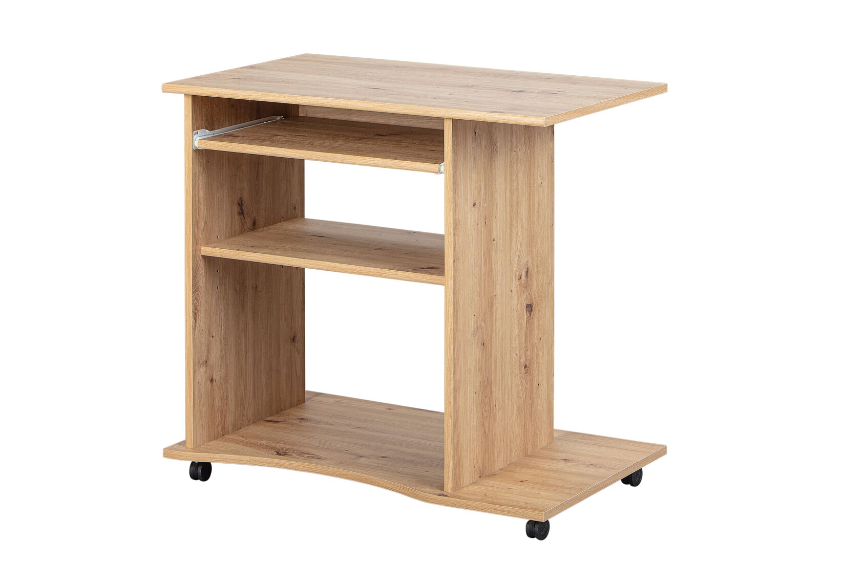 Inter Link Schreibtisch Pepe auf Rollen mit Tastaturauszug – Artisan Eiche Nachbildung | 04010340172042