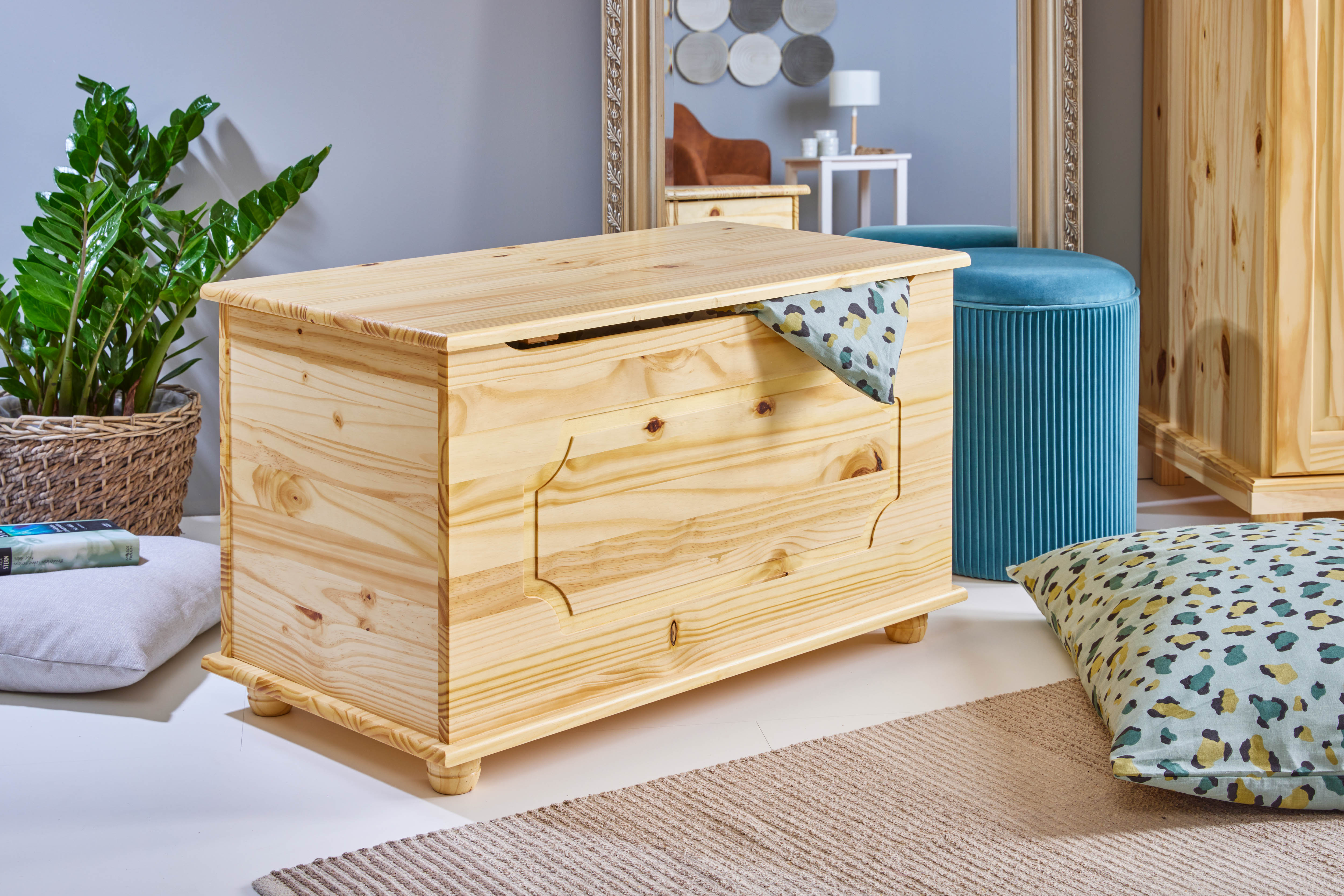 Inter Link Truhe Spielzeugtruhe Emel Kiefer Massivholz - Farblos - Bild 1