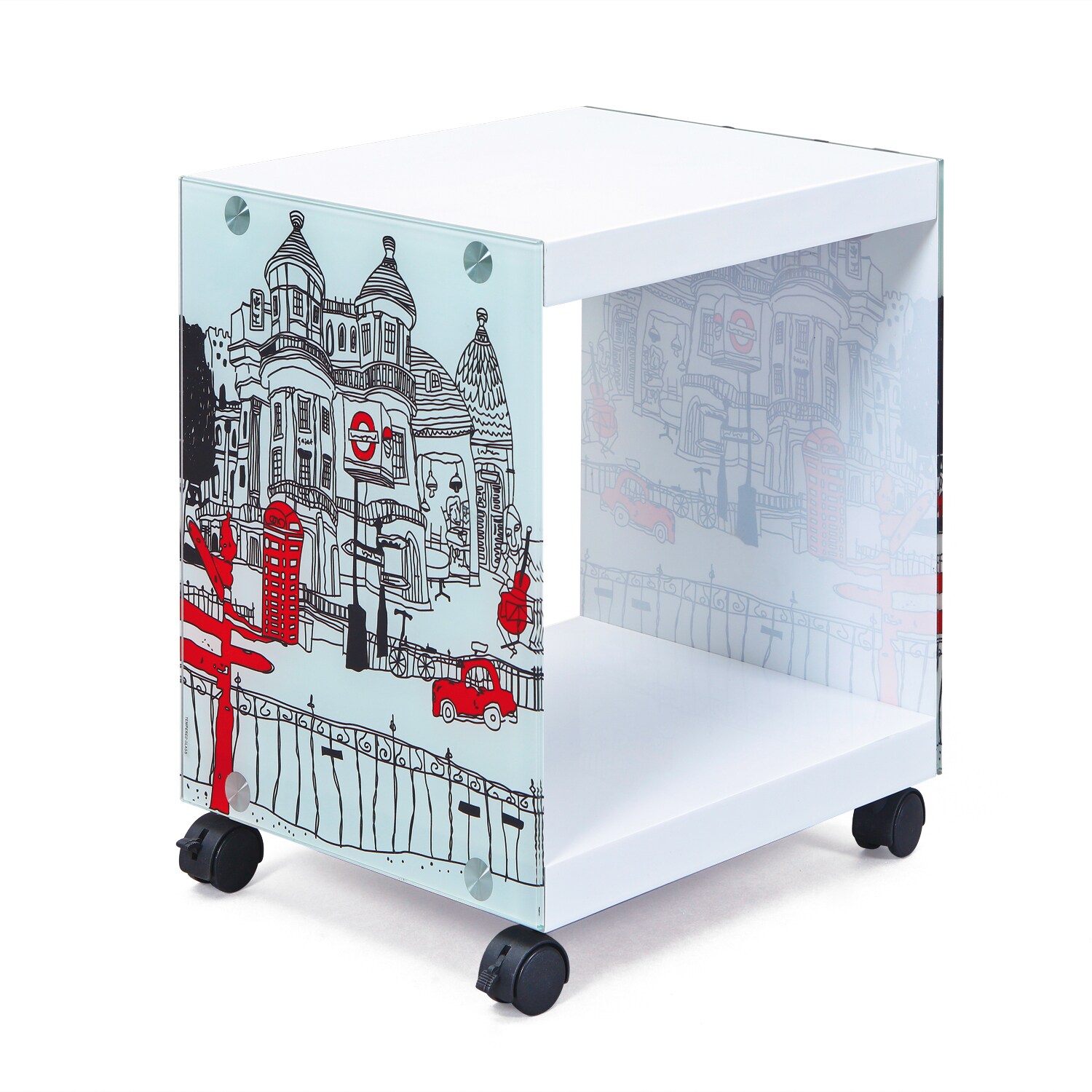Inter Link Beistelltisch Nachttisch Cube – London-Design | 04010340240109
