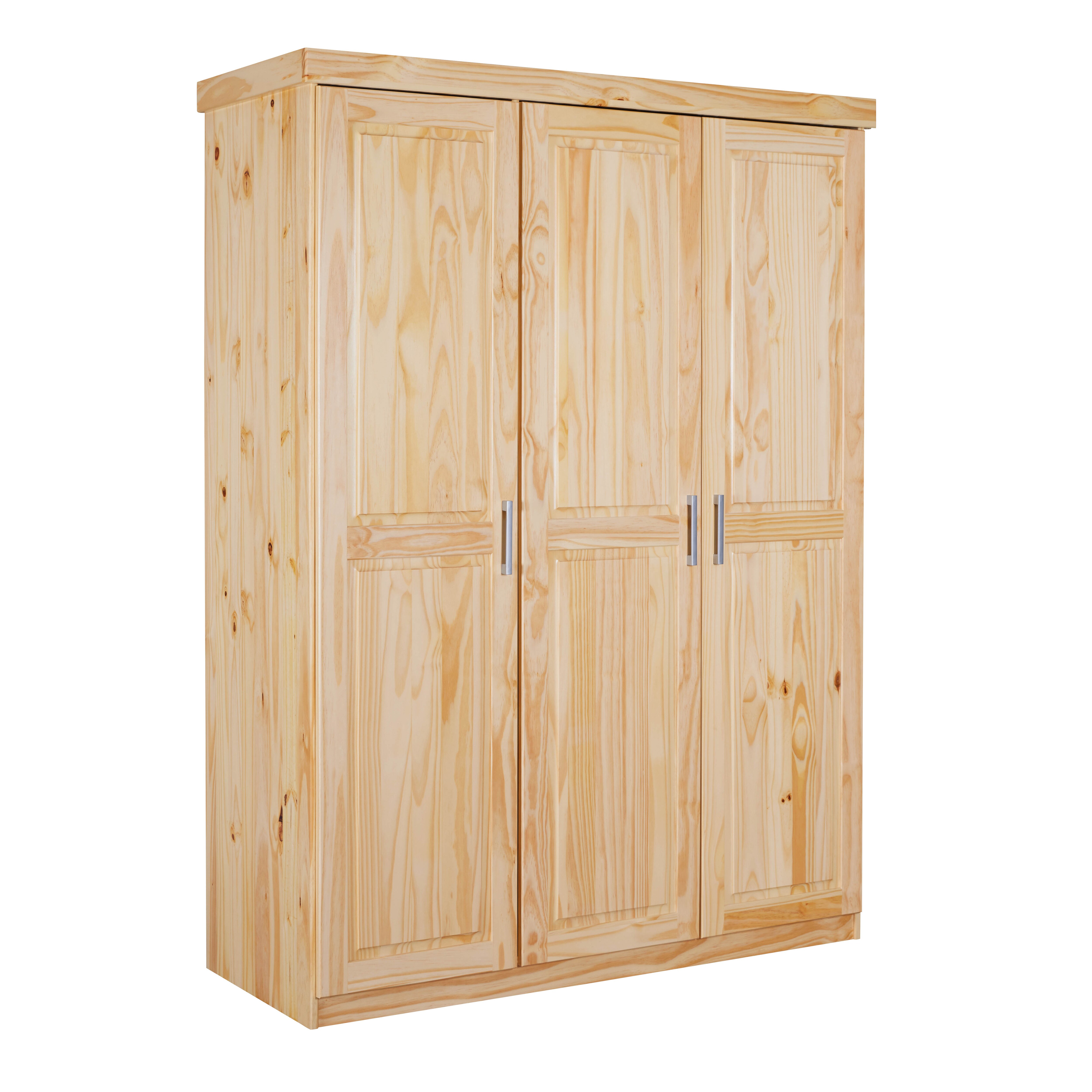 Inter Link Kleiderschrank Hakon 3 T&uuml;ren aus Kiefer Massivholz - versch. Ausf&uuml;hrungen - Natur - Bild 1