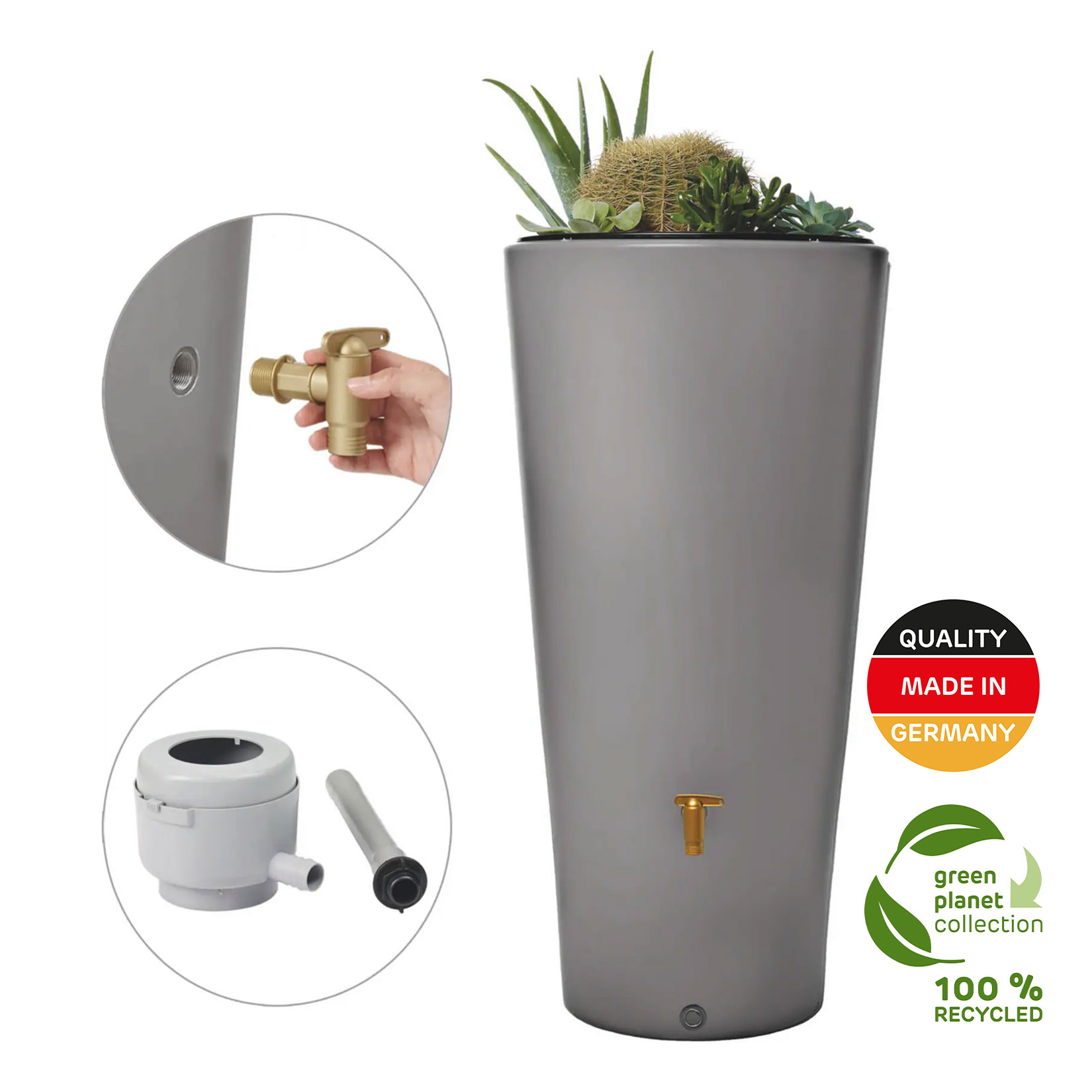 4rain VASO 2in1 Regenspeicher 220L | versch. Farben - Bild 1