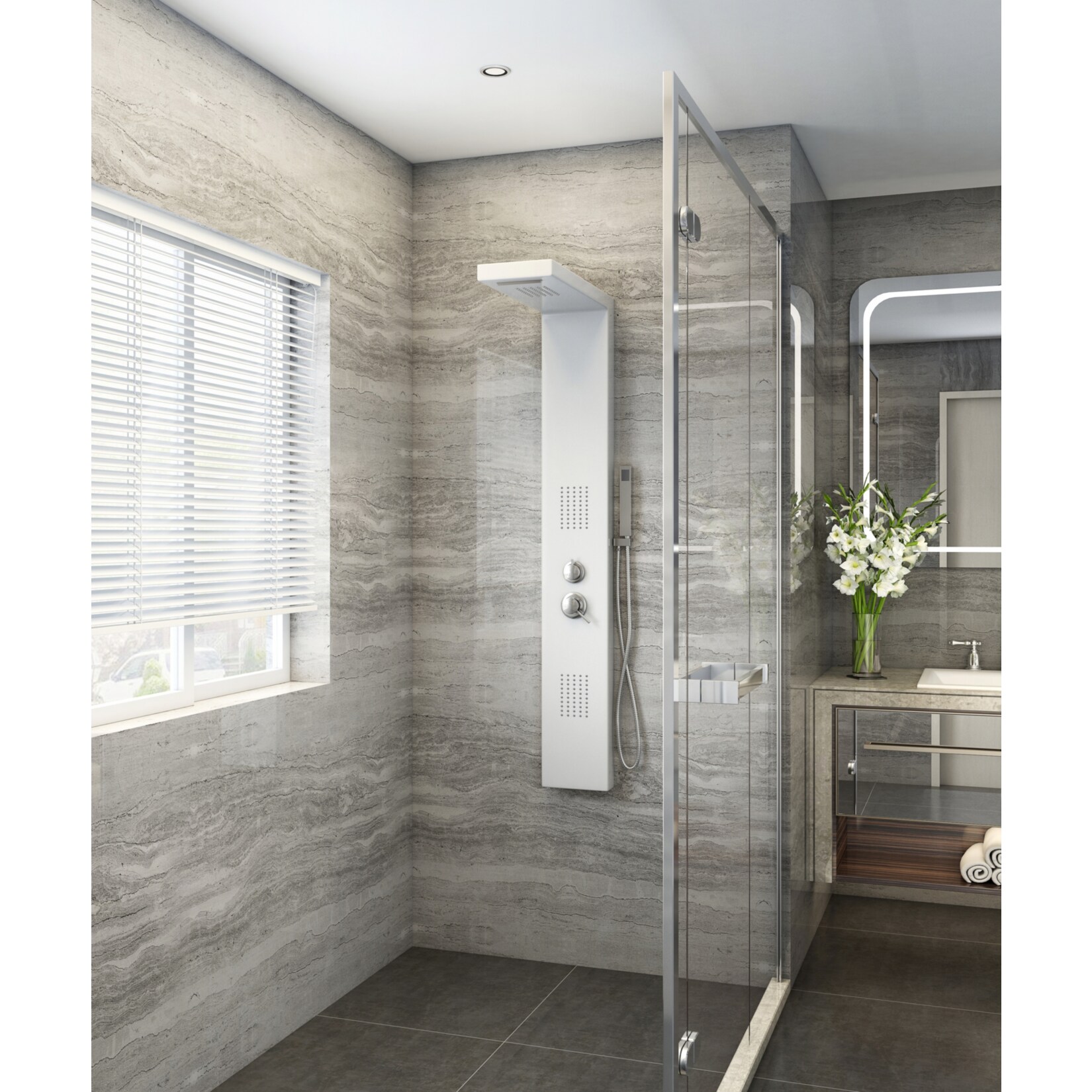 Home Deluxe Duschpaneel Cascata, weiß | 04058166040718