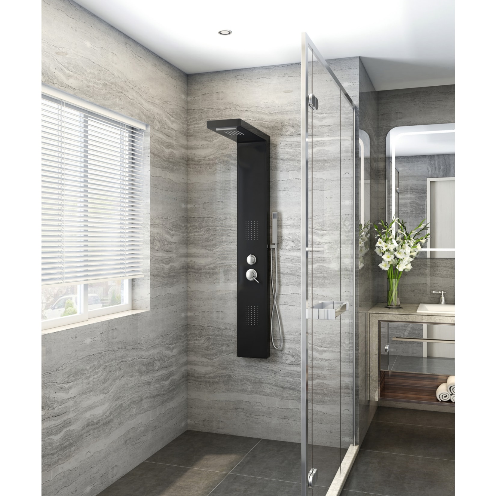 Home Deluxe Duschpaneel Cascata, schwarz - Bild 1