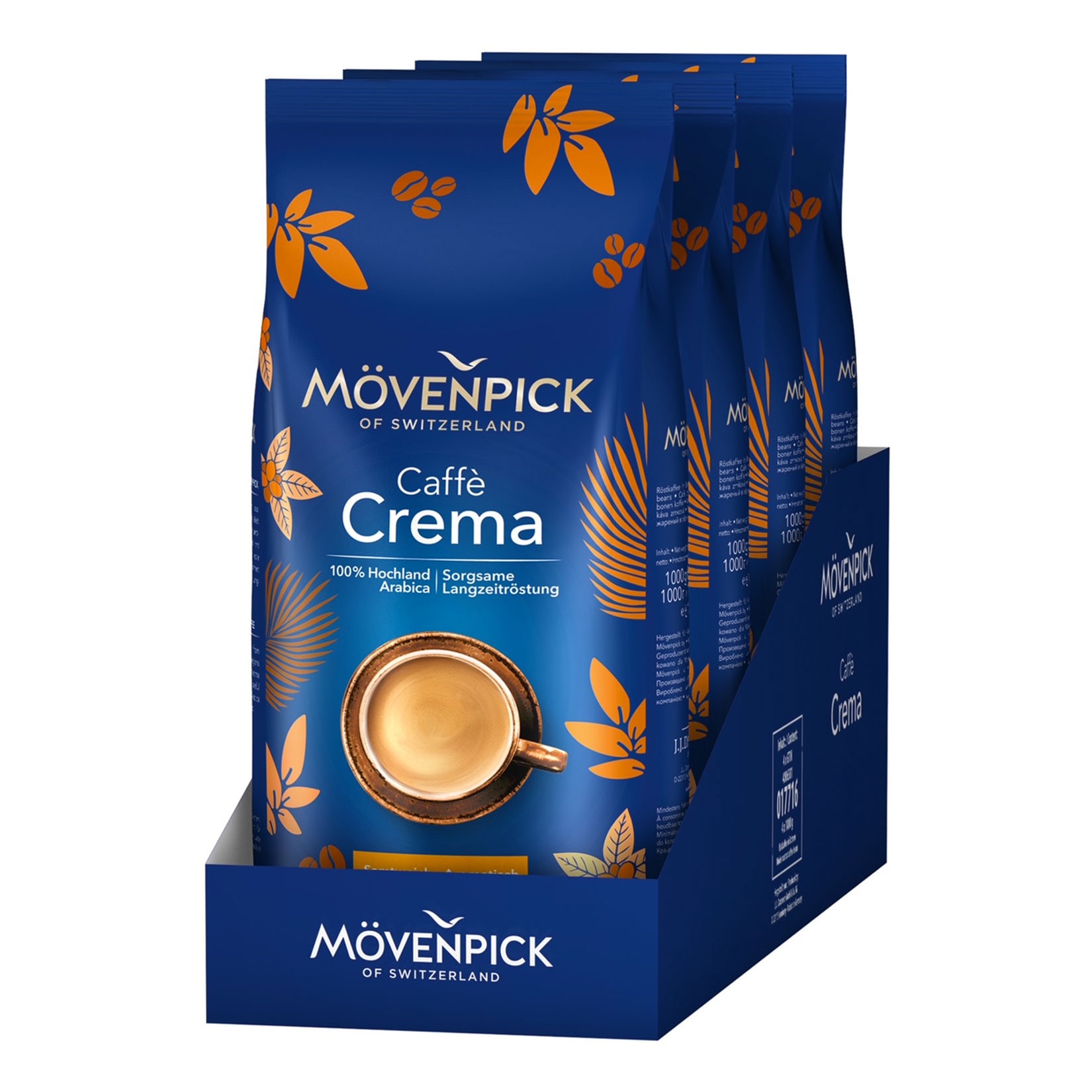 M&ouml;venpick Caff&eacute; Crema Arabica 1 kg, 4er Pack - Bild 1