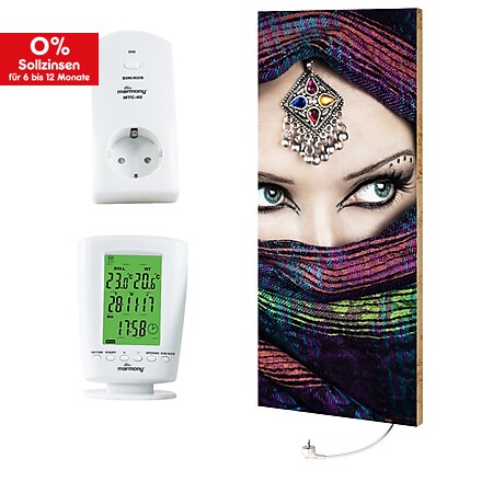 Marmony 800W Infrarot-Heizung Motiv "Arabic Eyes 2" mit Thermostat MTC-40 - Bild 1