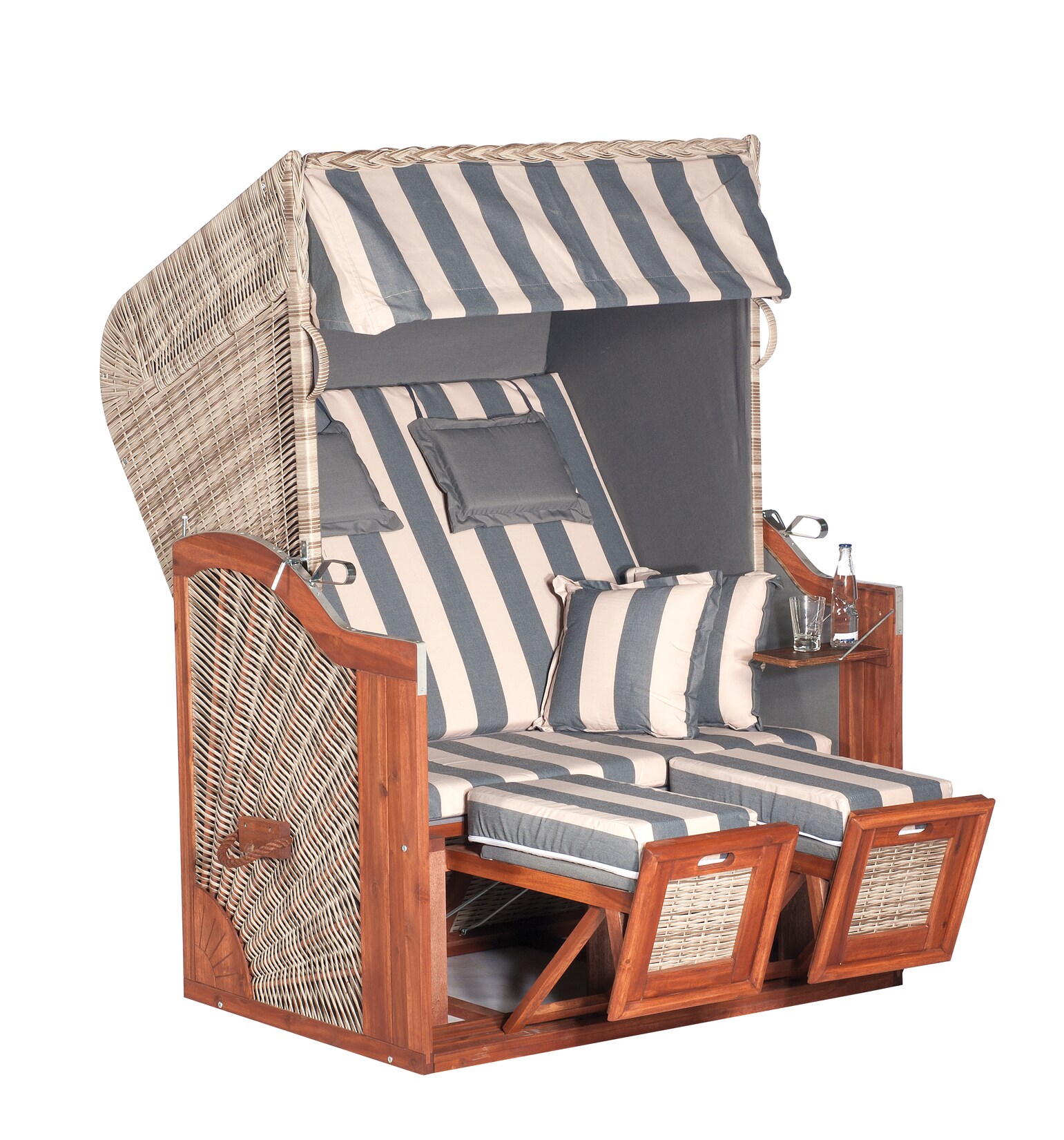 Garten-Strandkorb „Rustikal 285 Z SUN“, grey-washed | 04028041960196