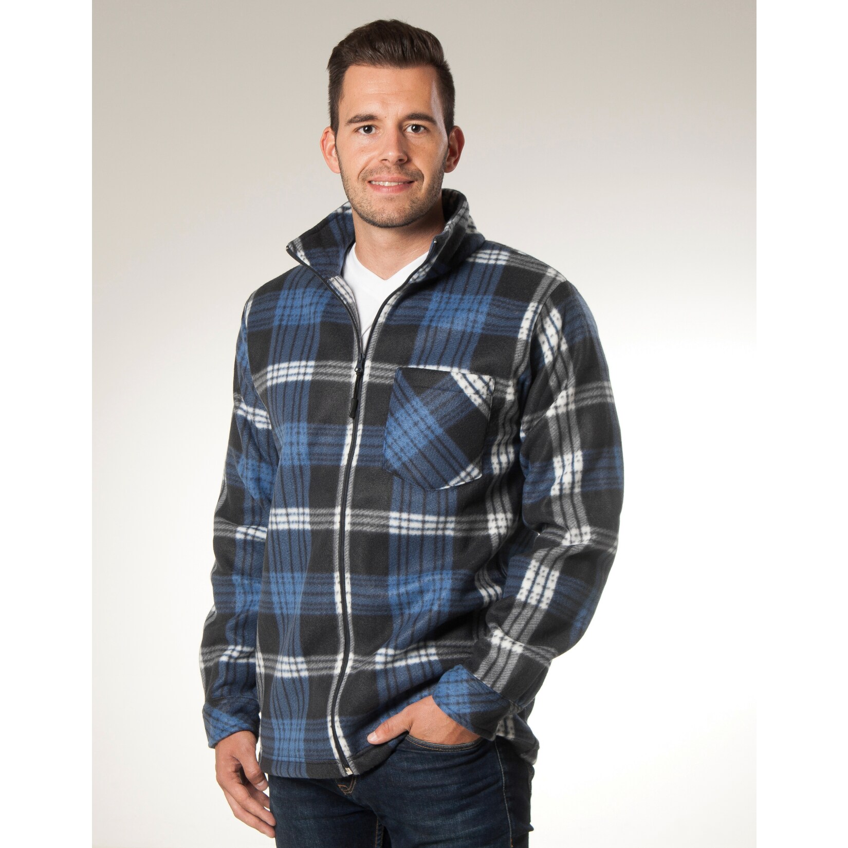 Herren Fleecejacke marine Gr. 48/50 - Bild 1