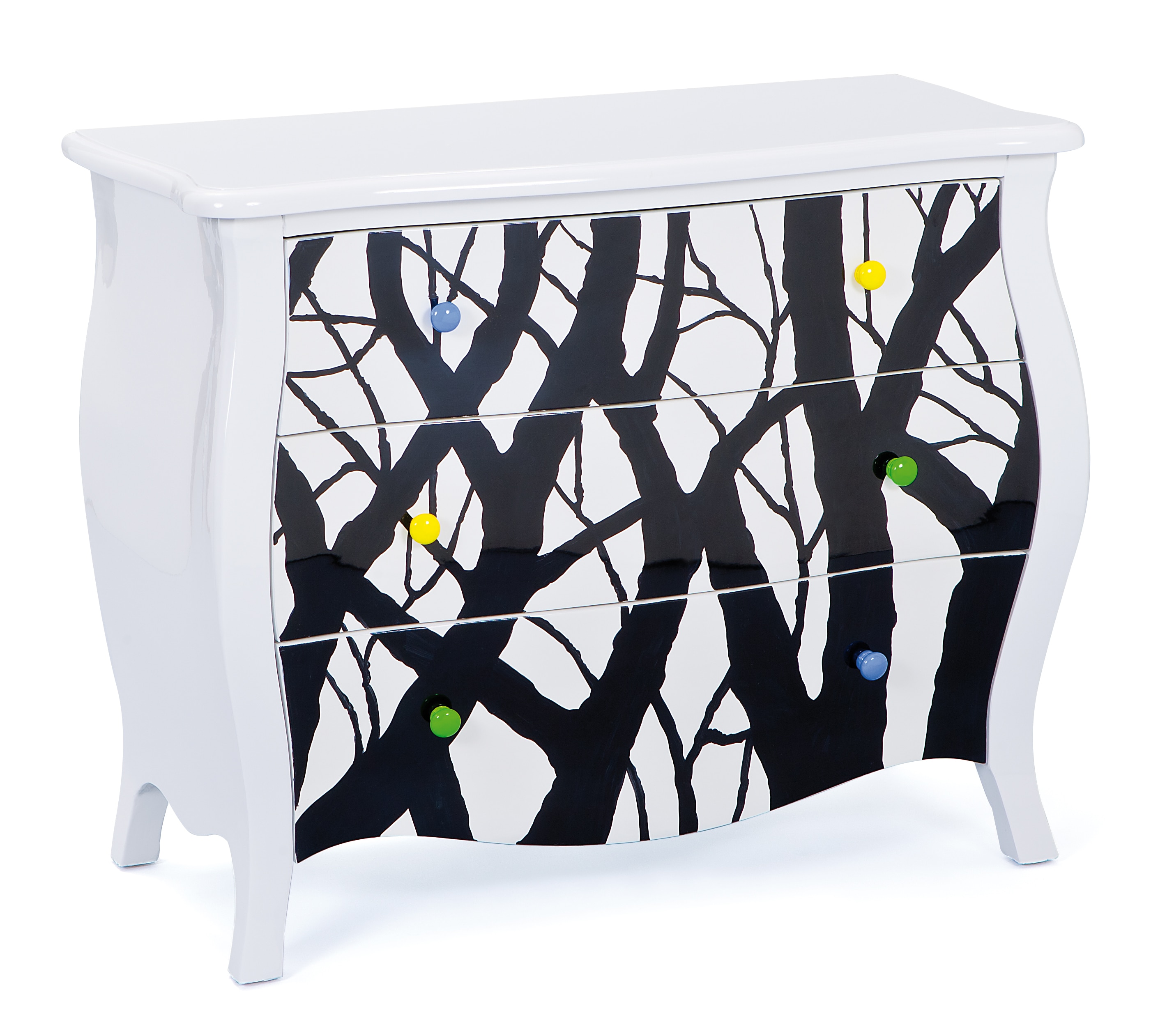 Inter Link Kommode Alisha 3 Schubladen in weiss und schwarz - Bild 1