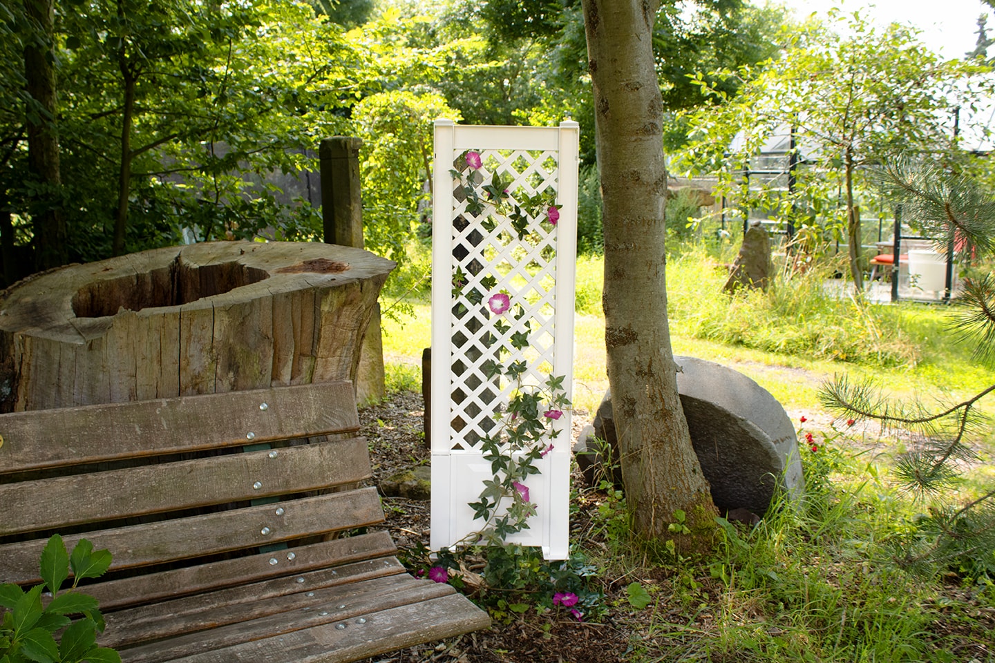 KHW Spalier mit Erdspie&szlig; 43 cm, wei&szlig; - Bild 1