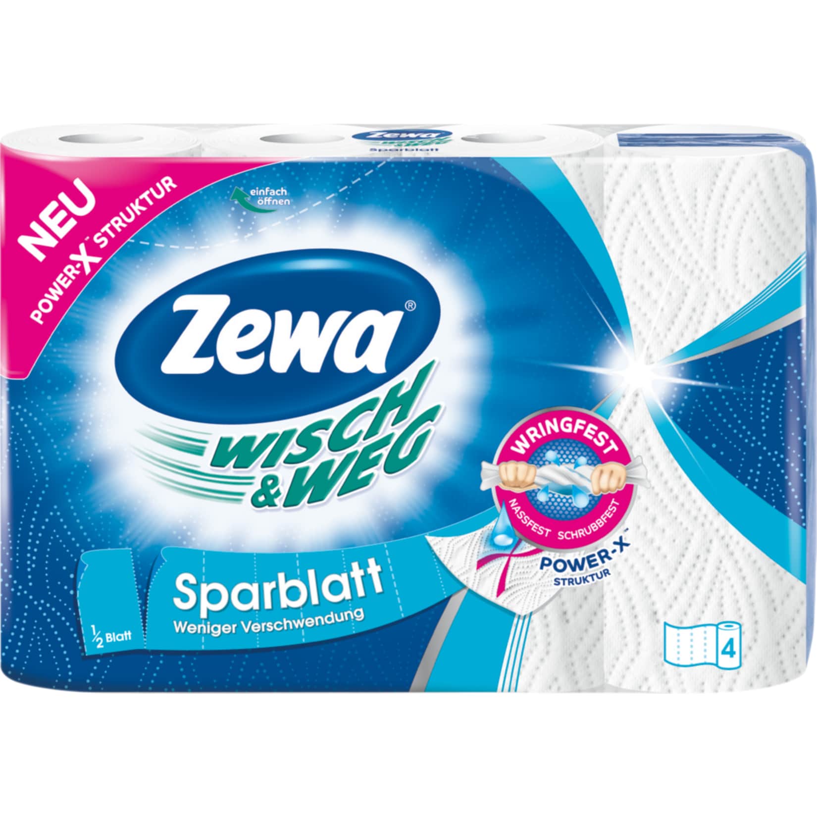 Zewa Wisch und Weg K&uuml;chenrollen Sparblatt, 1 x 4 Rollen (4 x 74 Blatt) - Bild 1