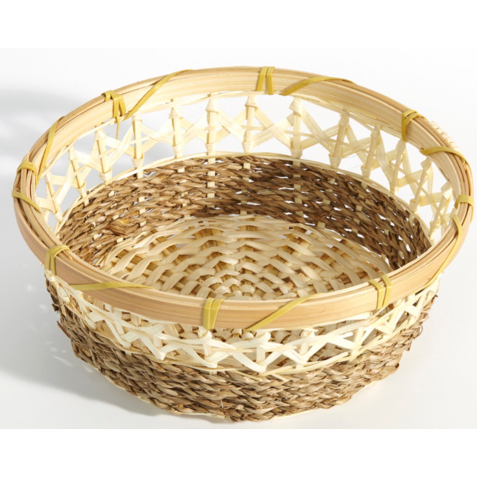 Bambuskorb rund, natur - Bild 1