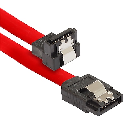 Poppstar 1x 0,5m S-ATA 3 Kabel (Stecker gerade auf gewinkelt), rot - Bild 1