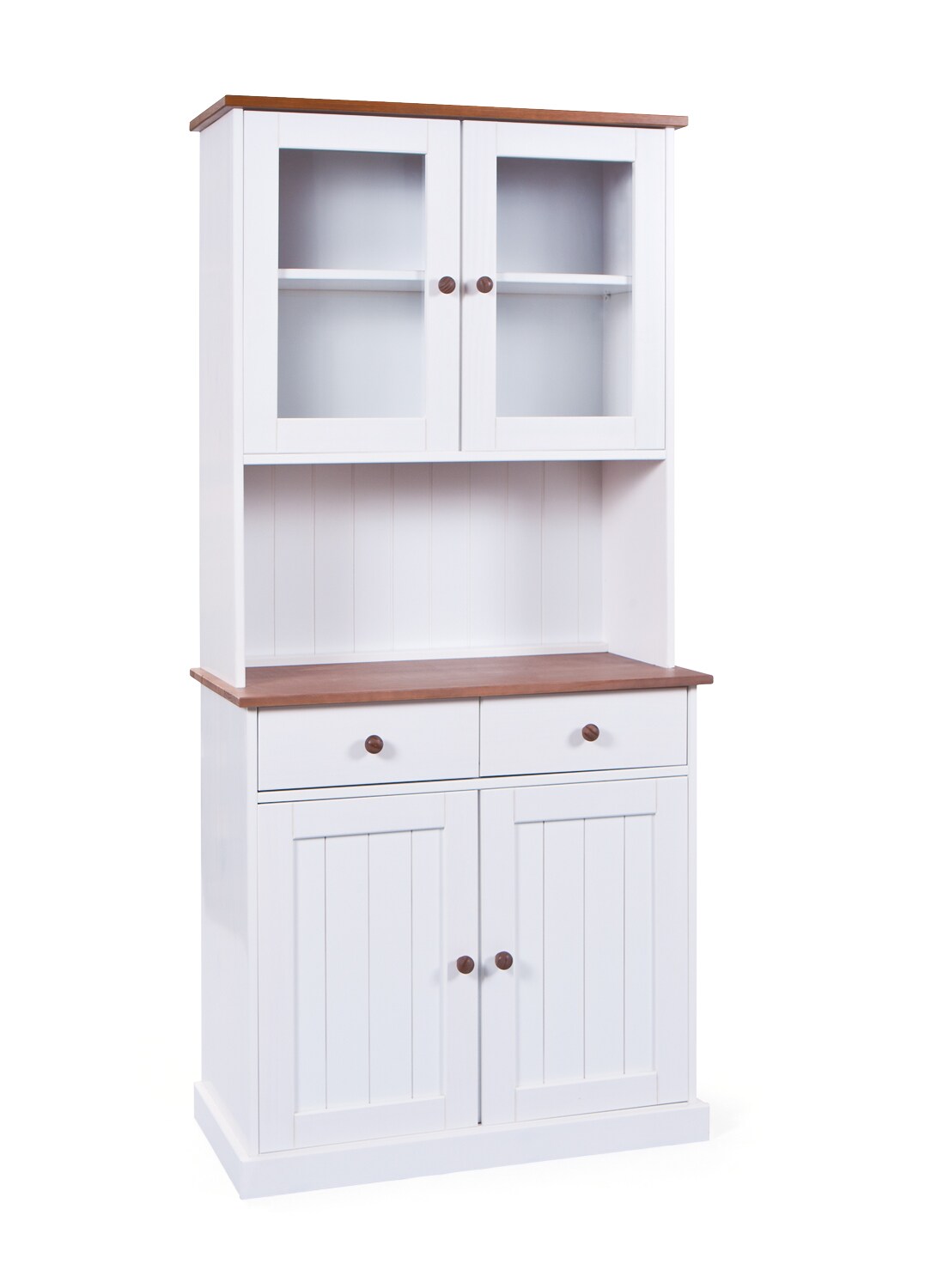 Inter Link FSC Buffet Buffetschrank Westerland – Kiefer Massivholz – 4 Türen, 2 Schubladen – Weiss, Sepia lackiert | 04010340214629