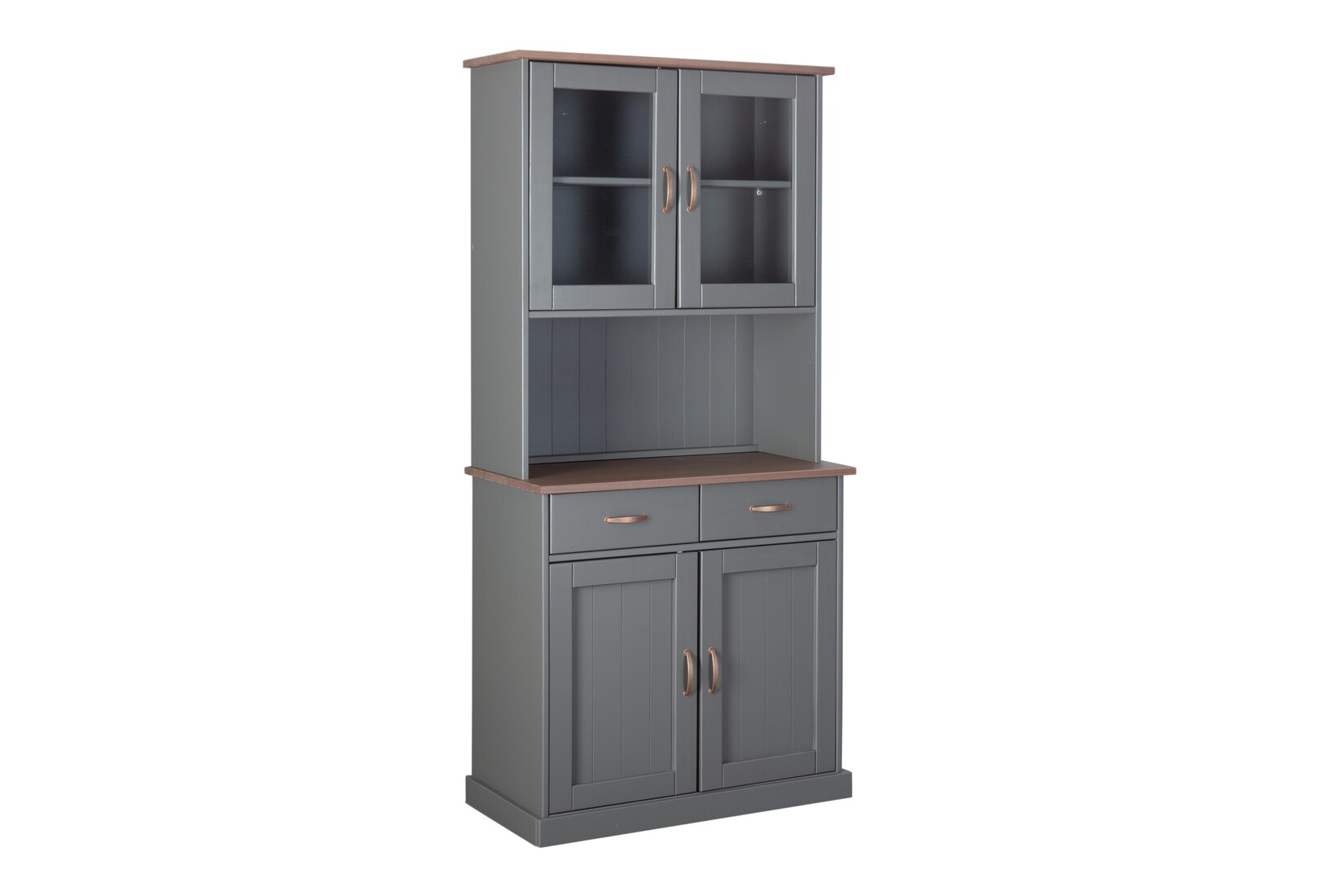 Inter Link FSC Buffet Buffetschrank Westerland – Kiefer Massivholz – 4 Türen, 2 Schubladen – Grau, Sepia lackiert | 04010340942201