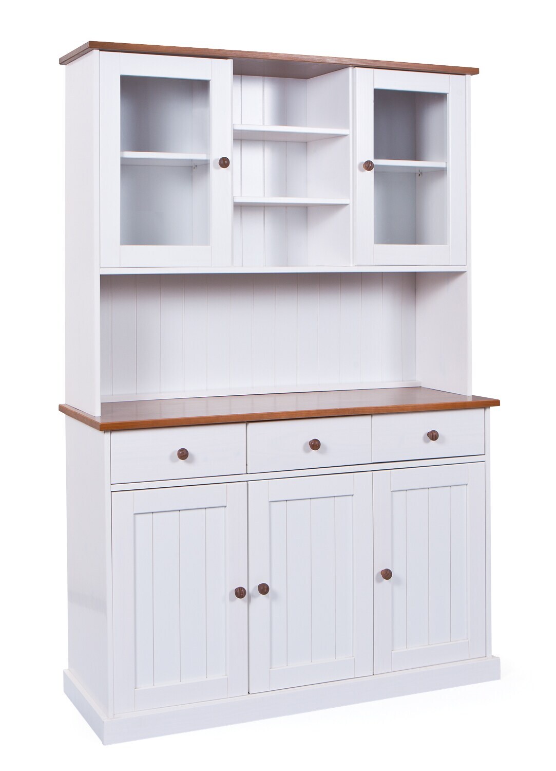 Inter Link FSC Buffet Buffetschrank Westerland – Kiefer Massivholz – 5 Türen,3 Schubladen – Weiss, Sepia lackiert | 04010340214674