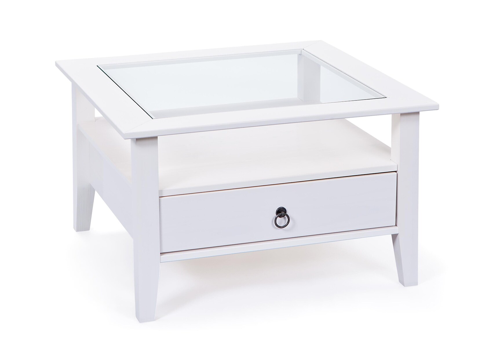 Inter Link Couchtisch Provence mit 1 Schublade aus Kiefer Massivholz – Weiss | 04010340291514