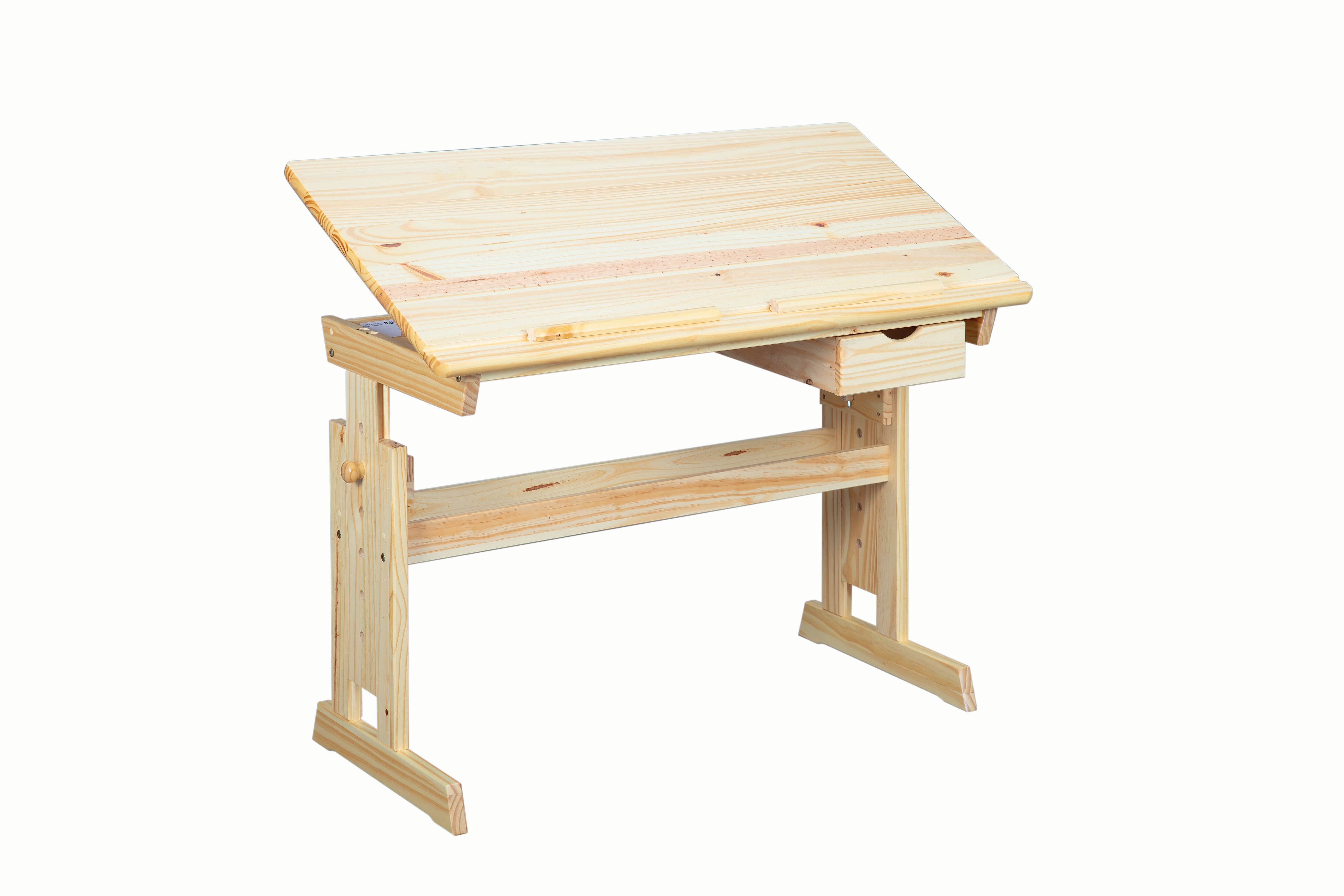 Inter Link Kinderschreibtisch Baru H&ouml;henverstellbar farblos lackiert - Bild 1