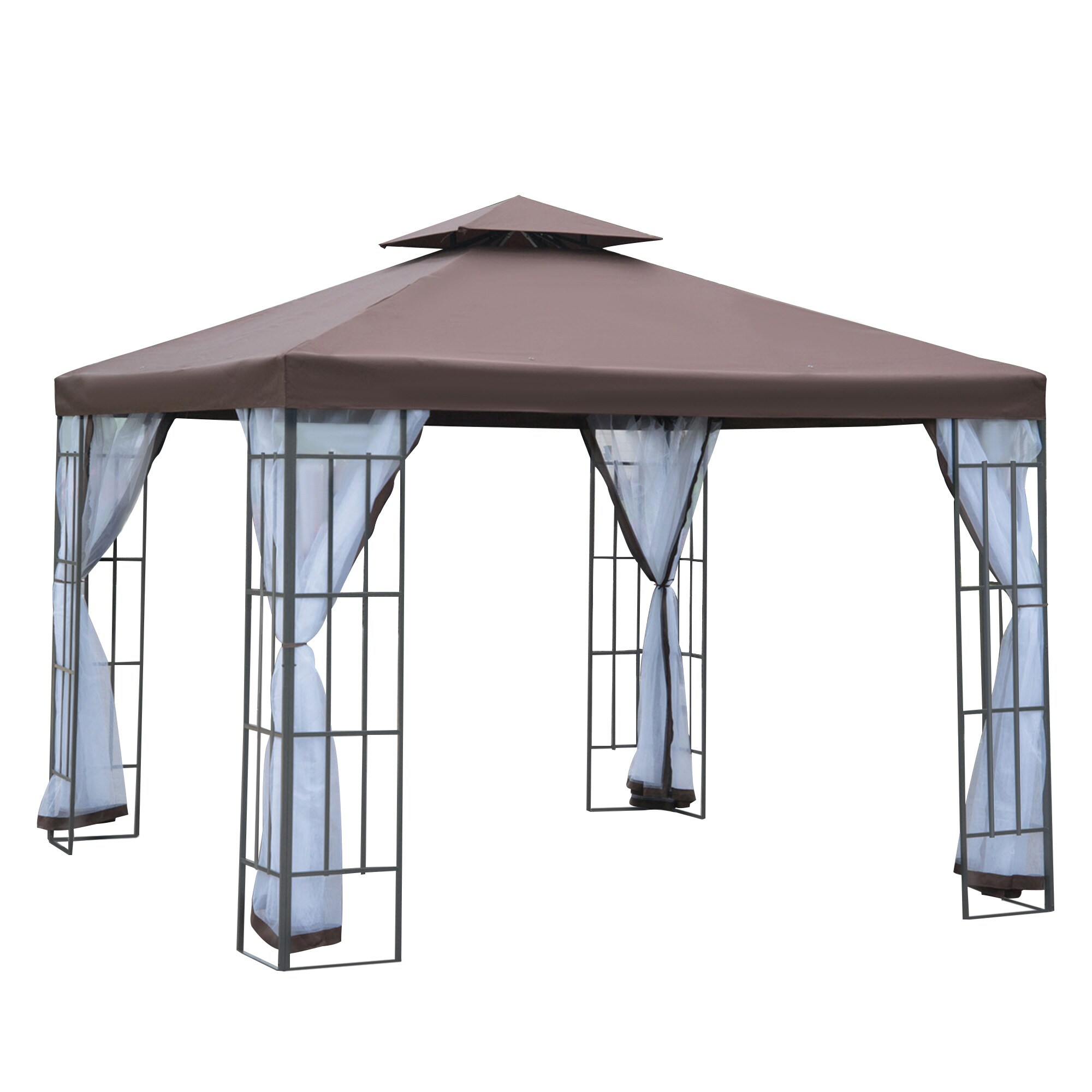 Outsunny Pavillon Stahl, 180g/m&sup2; Polyester - Bild 1