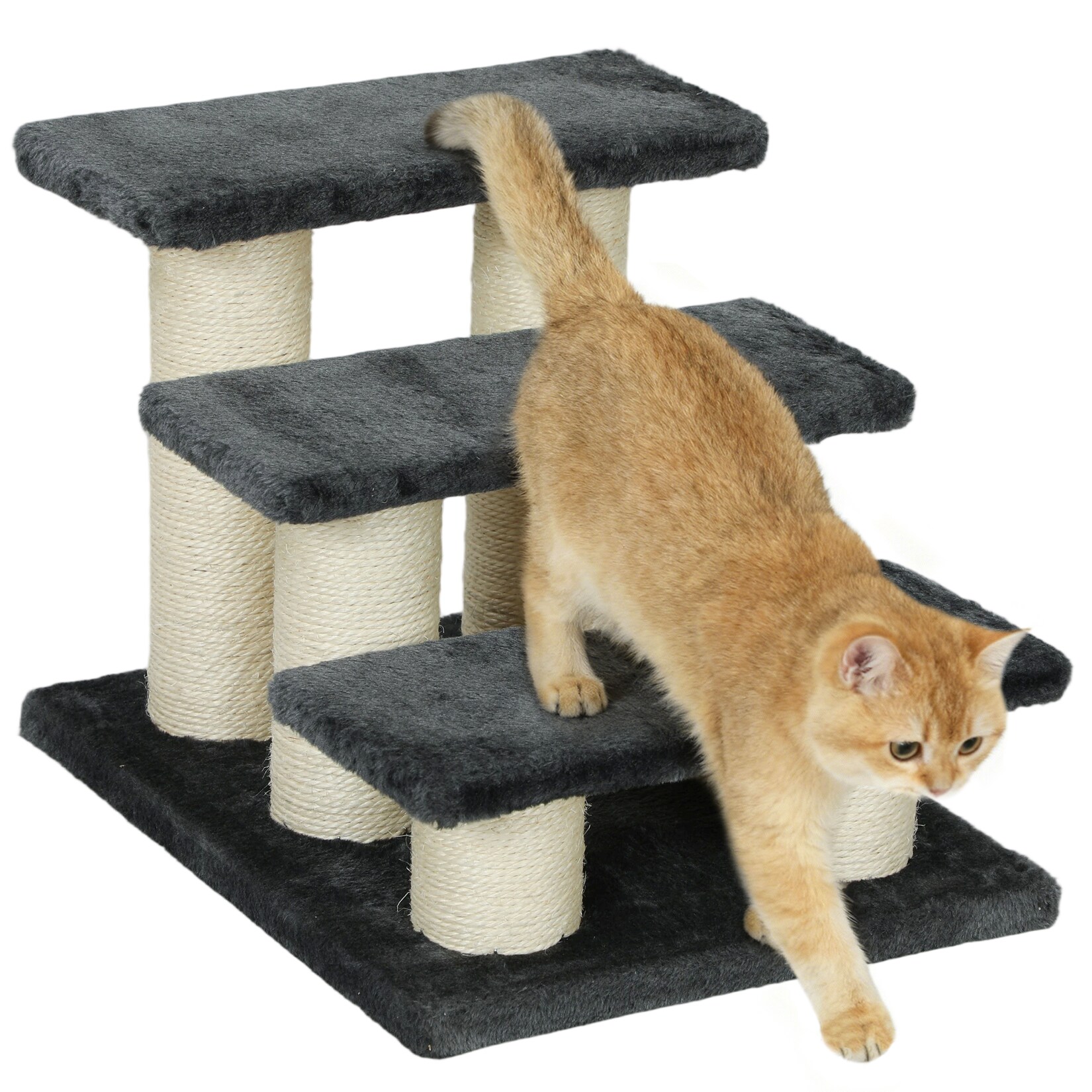 Tiertreppe Treppe aus Spanplatten , mit Plüsch bezogen