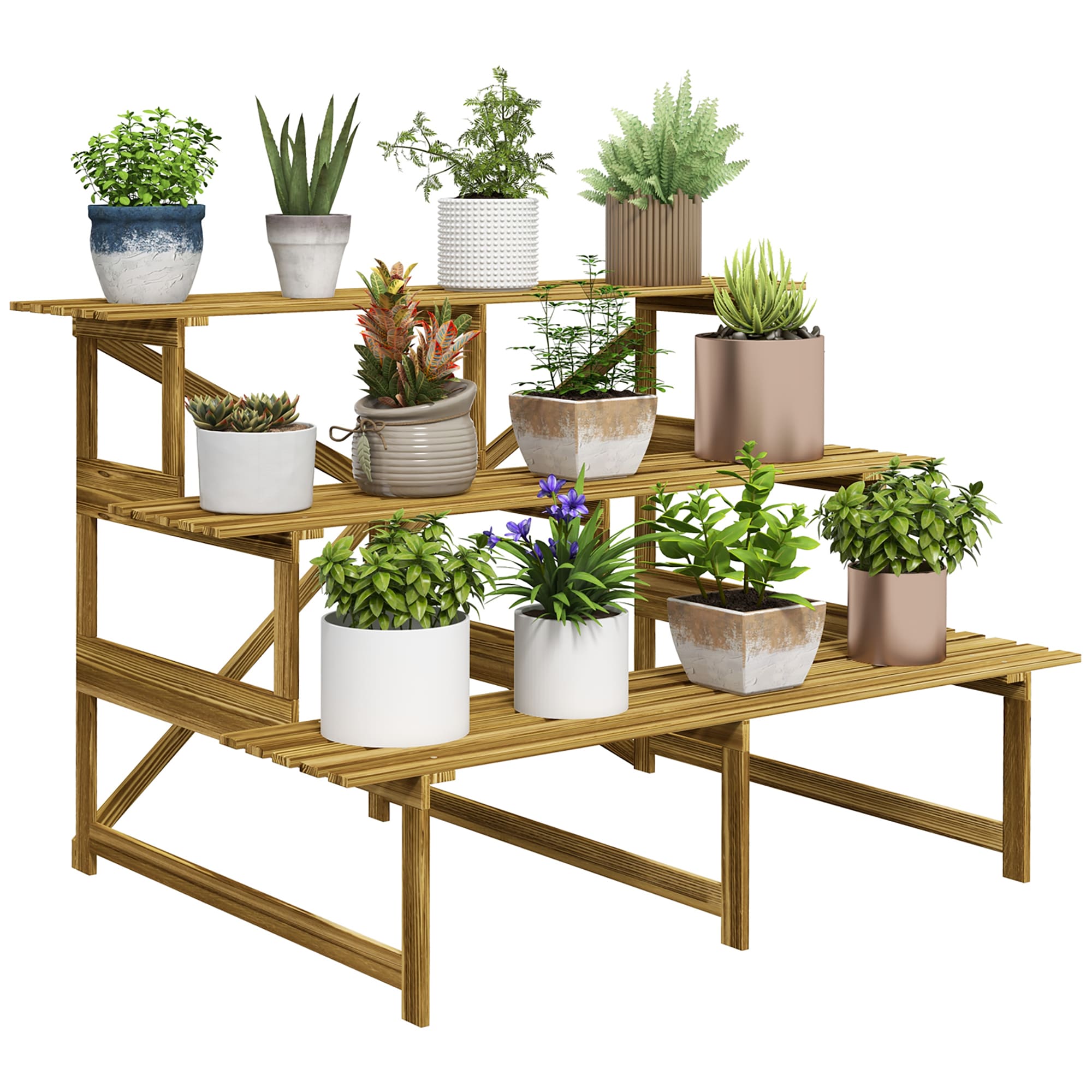Outsunny Pflanzenregal Tannenholz - Bild 1