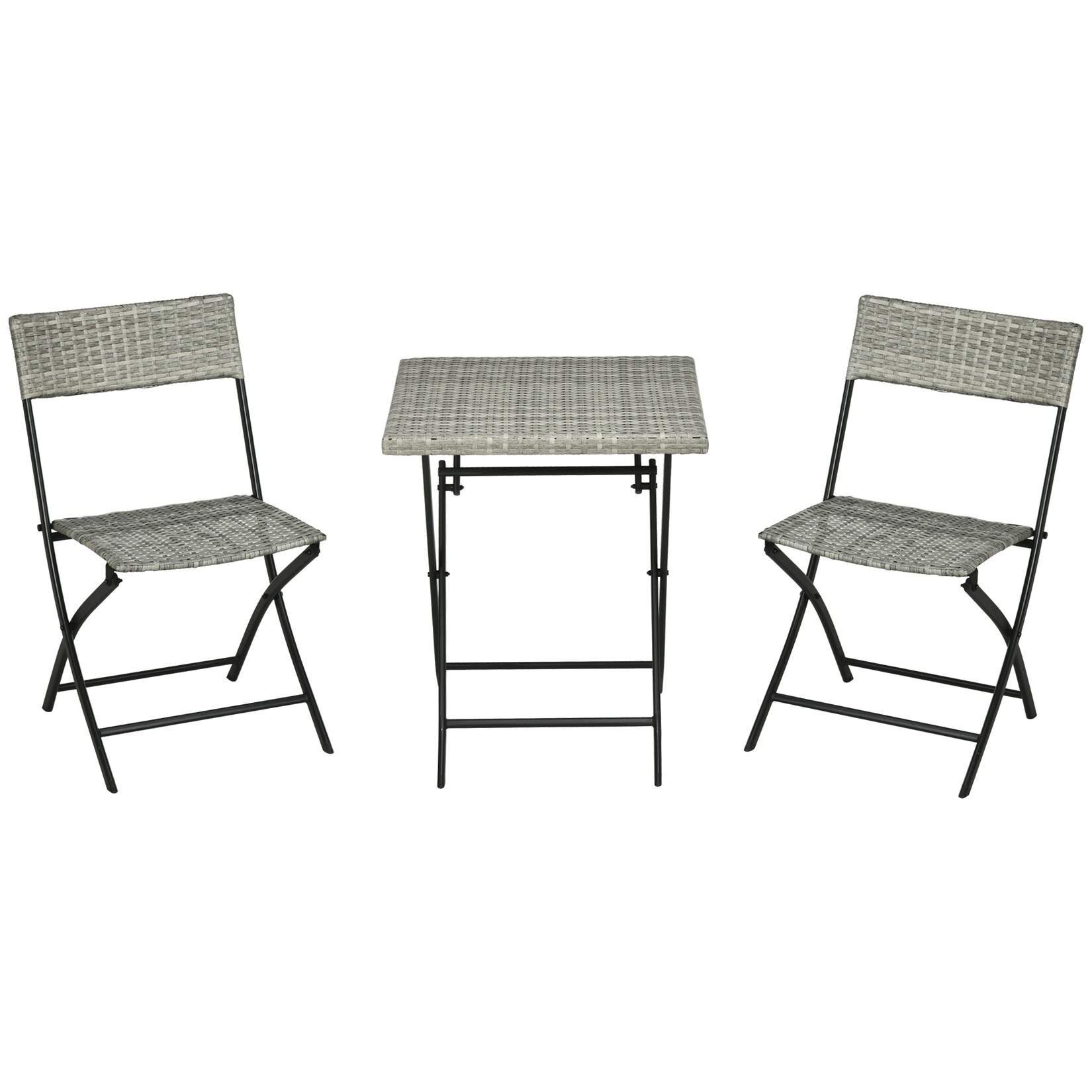 Outsunny Gartenmöbel-Set Metall, PE Polyrattan | 04255633520531