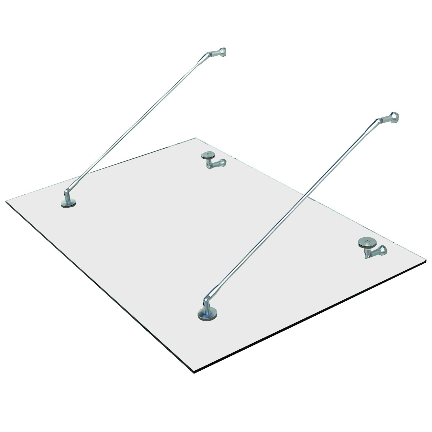 HOMCOM Glasvordach Edelstahl, Gehärtetes Glas | 04250871205622