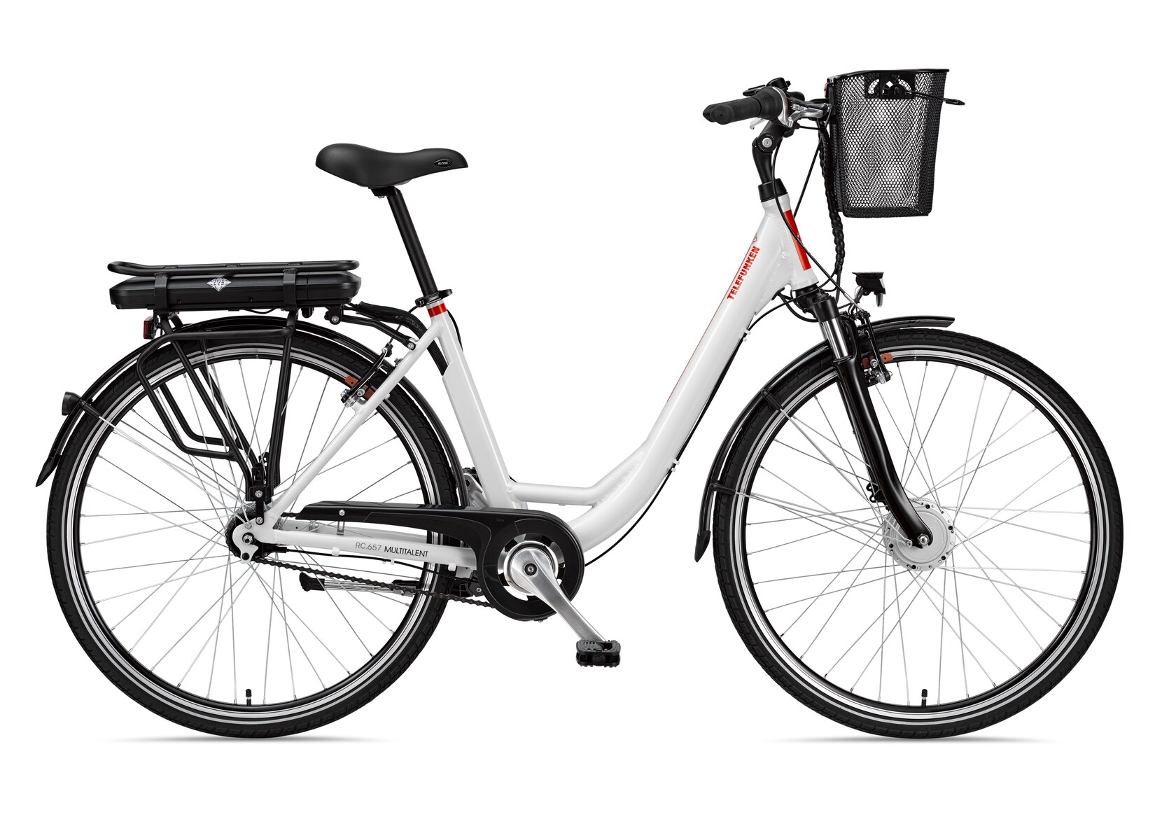 Telefunken RC657 Multitalent Alu-E-Bike City 28″ 7-Gang Shimano Nexus weiß | 04000420282716